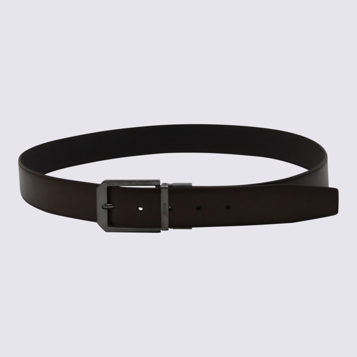 Zegna Leather Belts Adjustable Metal Buckle In Black