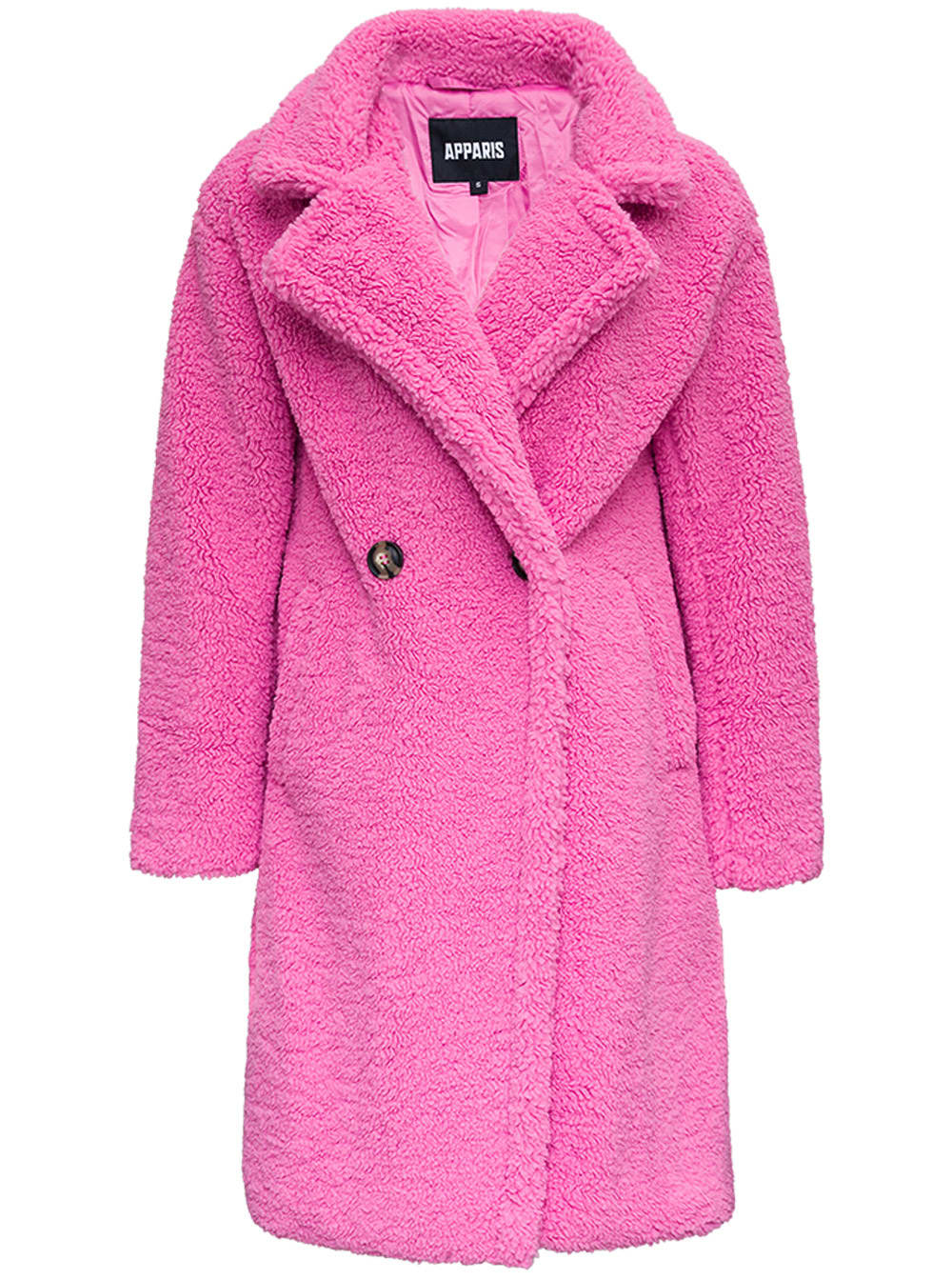 Apparis Double Breasted Anouck Pink Teddy Coat