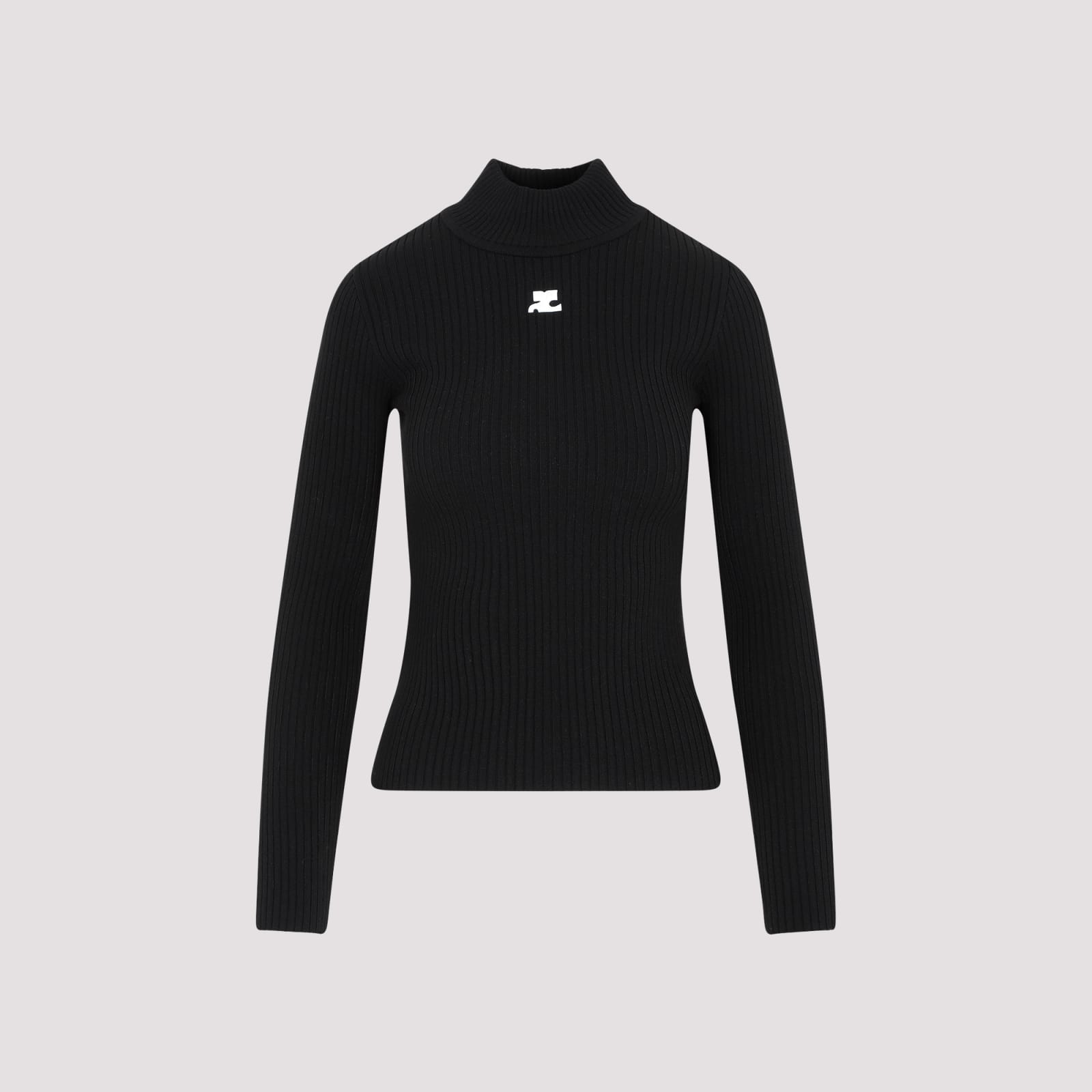 Courrèges Courreges Women Reedition Knit Long Sleeves Top In Black