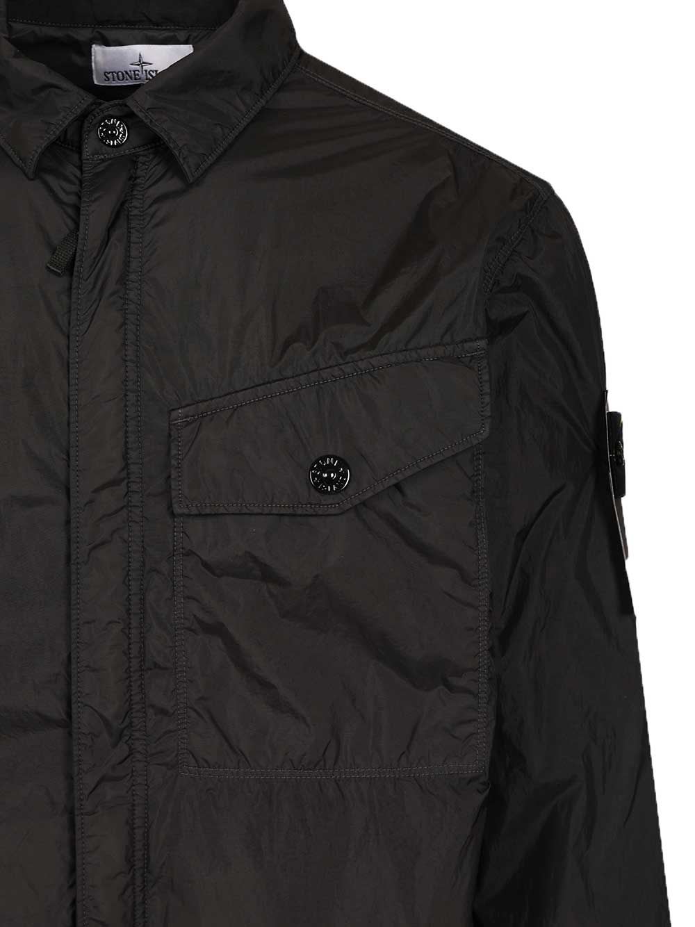 Stone Island Lightweight Hooded Jacket In Black