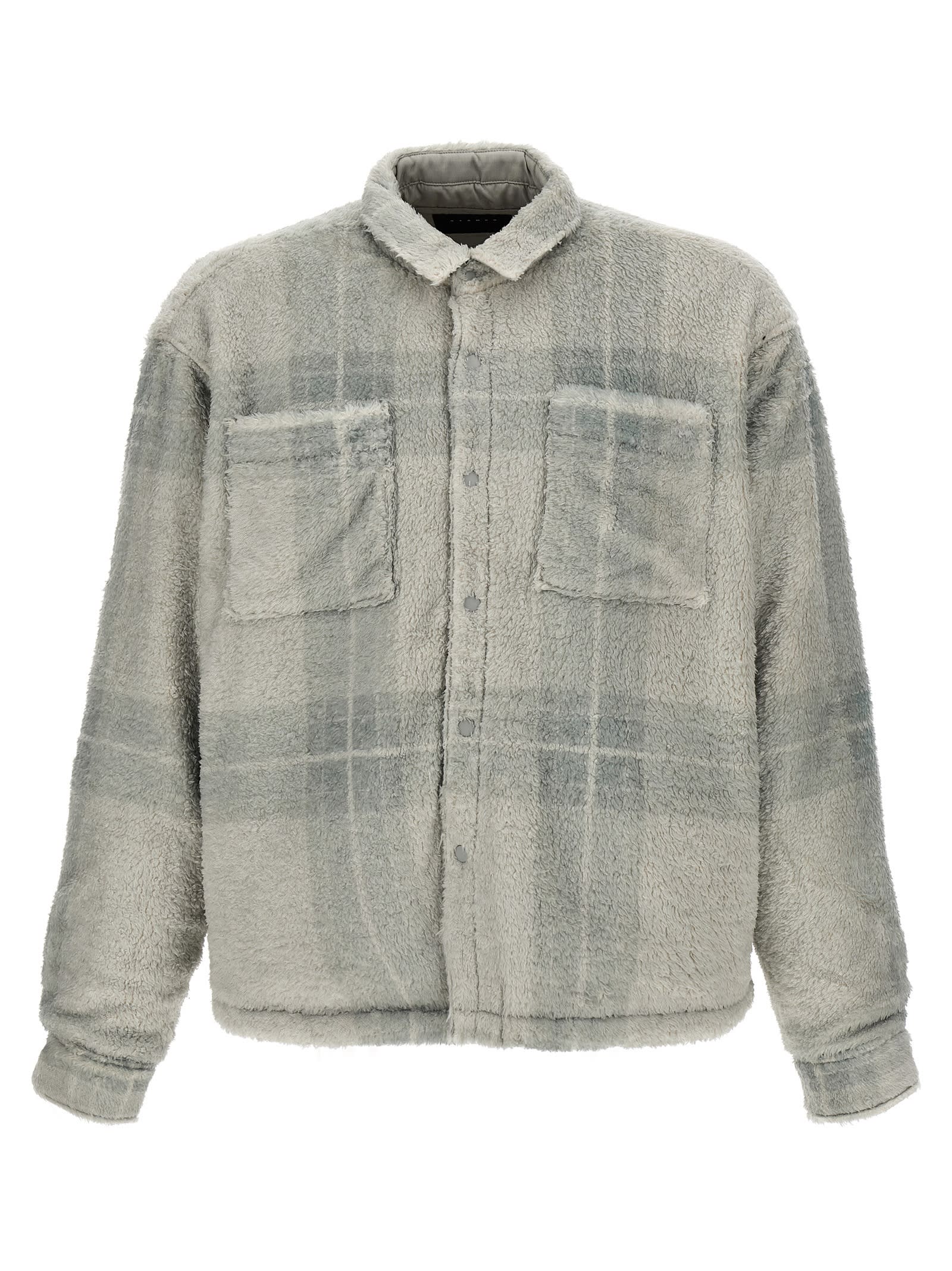 plaid Cropped Sherpa Buttondown Jacket