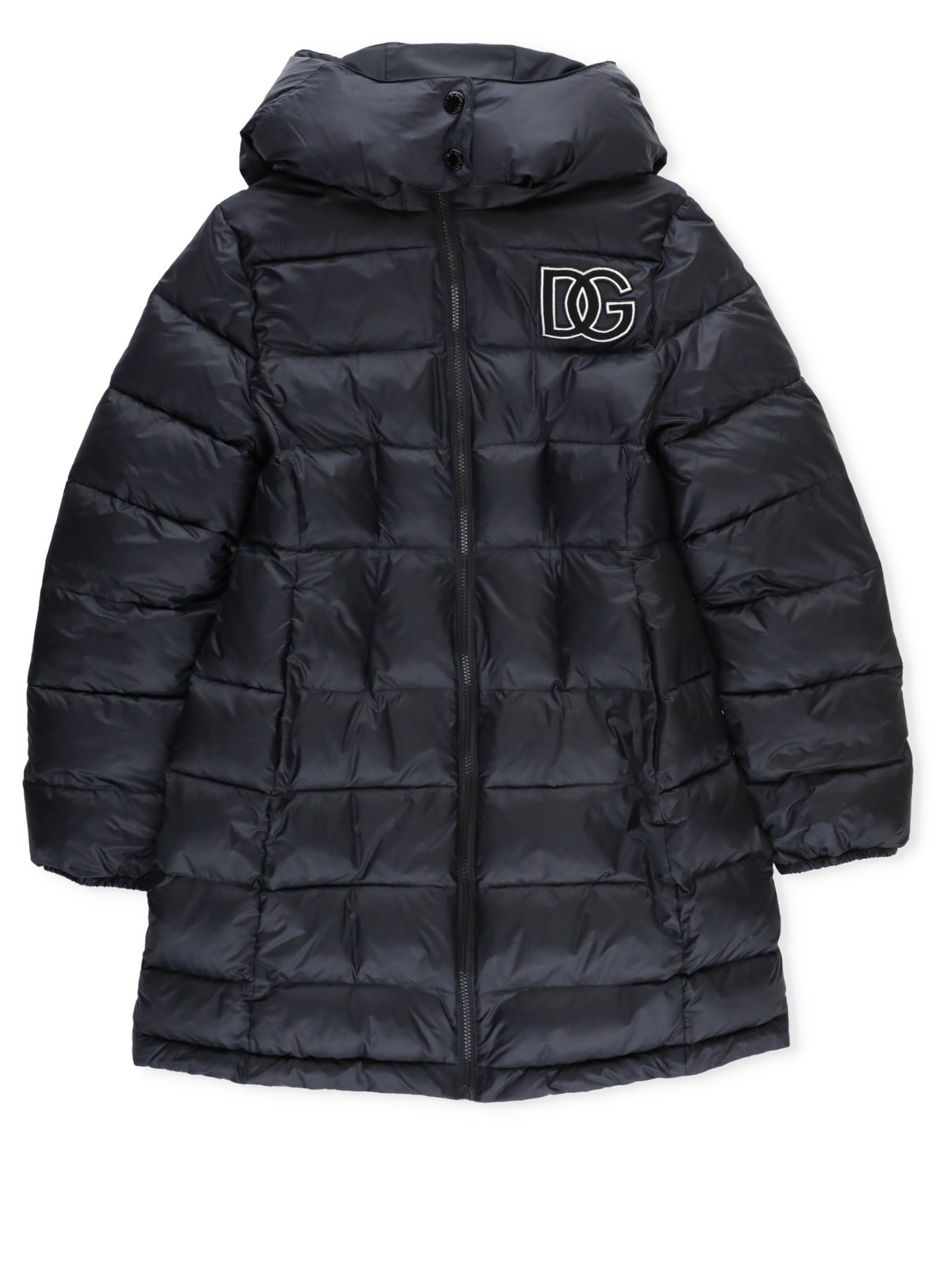 Dolce & Gabbana Kids' Padded Jacket With Logo In Black