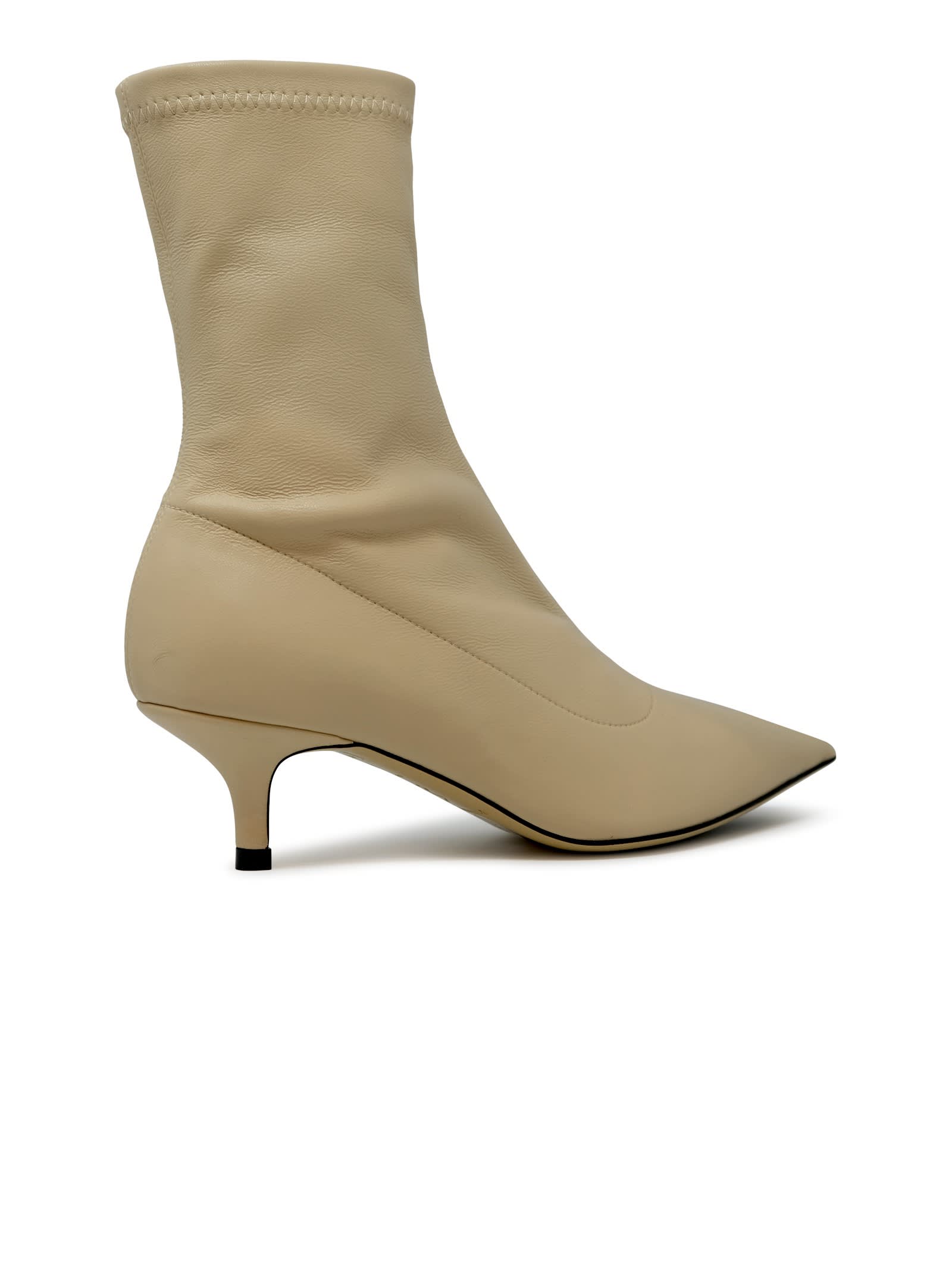 P.a.r.o.s.h Parosh D060122 Slayshoe Beige Eco Leather Strech Boots In Neutral