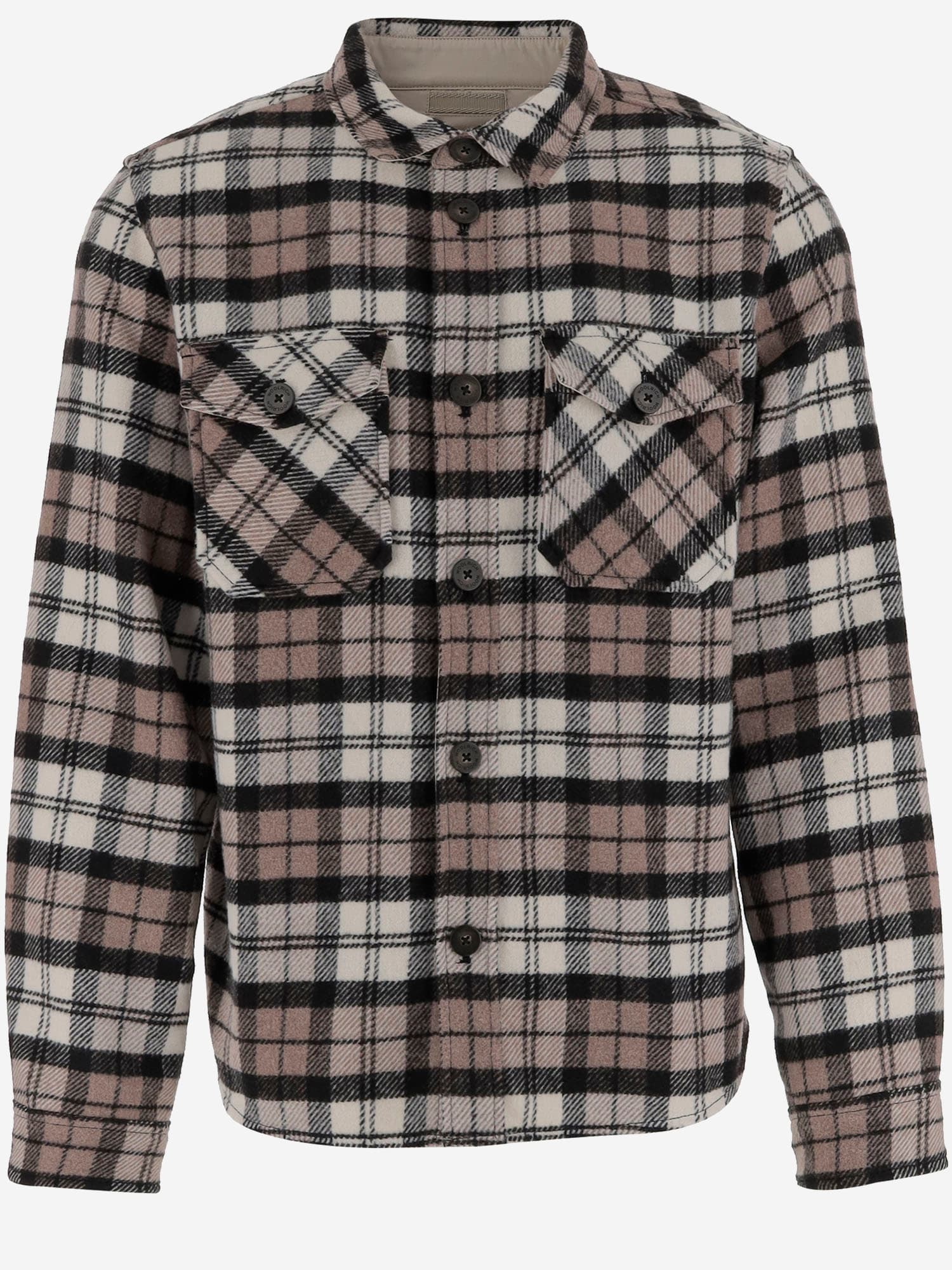 Wool Blend Shirt With Check Pattern