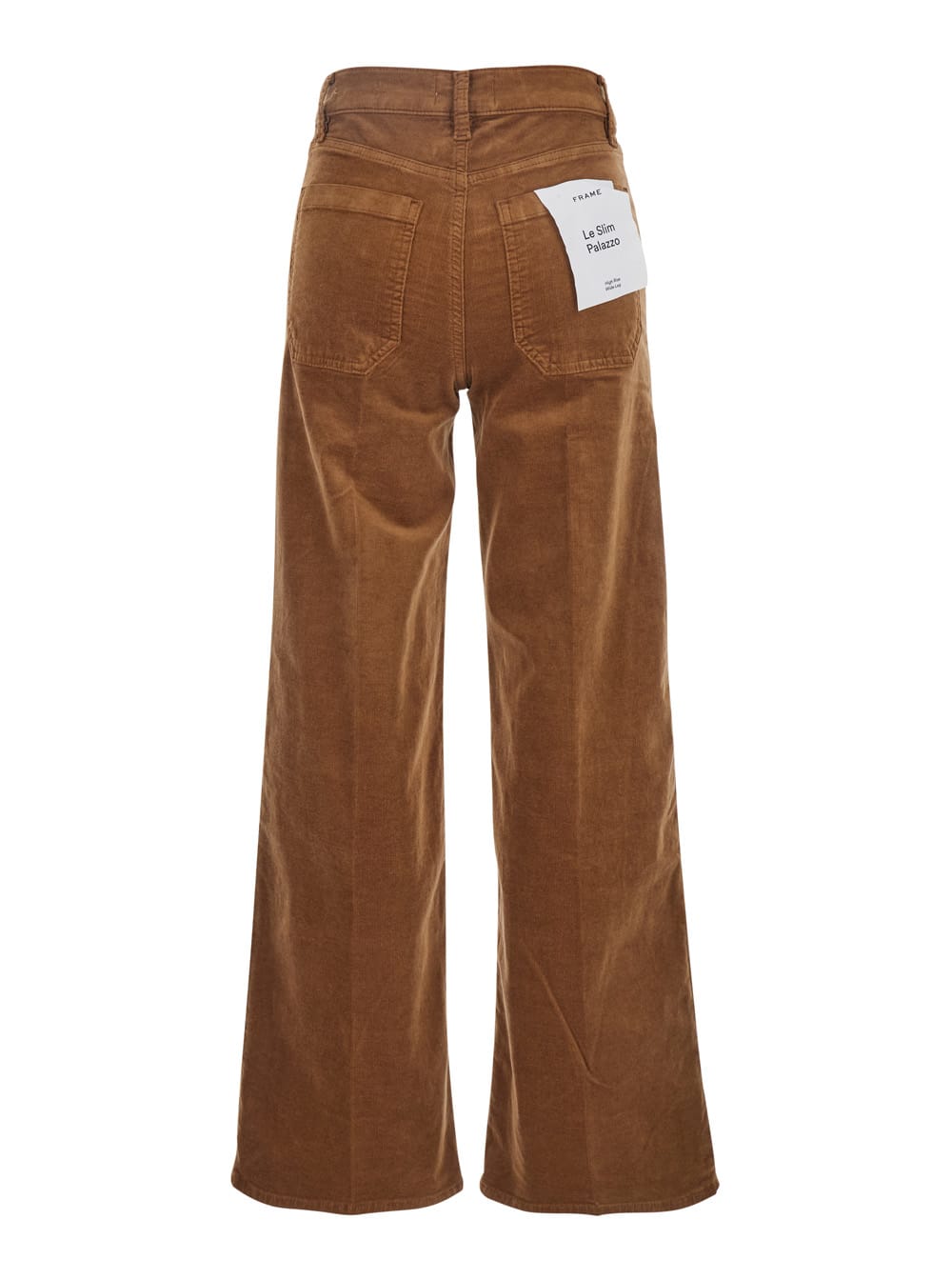 Frame Le Slim Palazzo Patch Pocket High Waist Wide Leg Corduroy Jeans In Brown