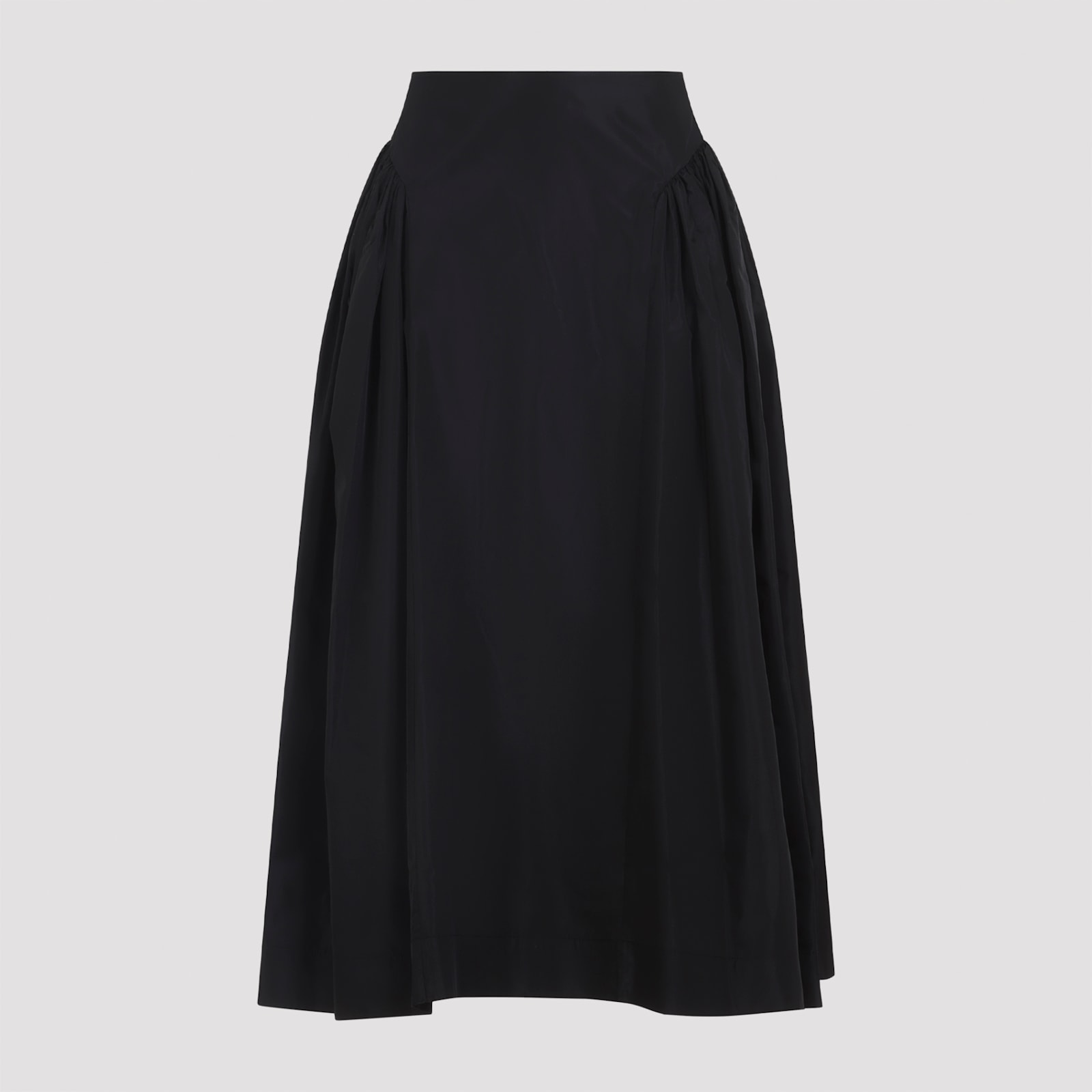 Simone Rocha Womens Black Hip Detail Flared Woven Midi Skirt In Black