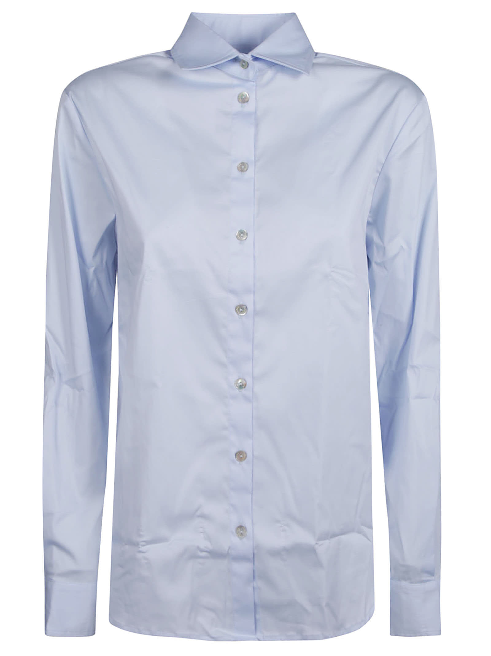 Barba Napoli Long-sleeved Shirt In Azure