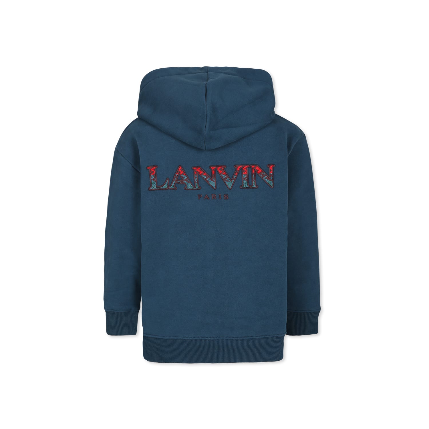 Shop Lanvin Blue Sweatshirt For Boy With Logo