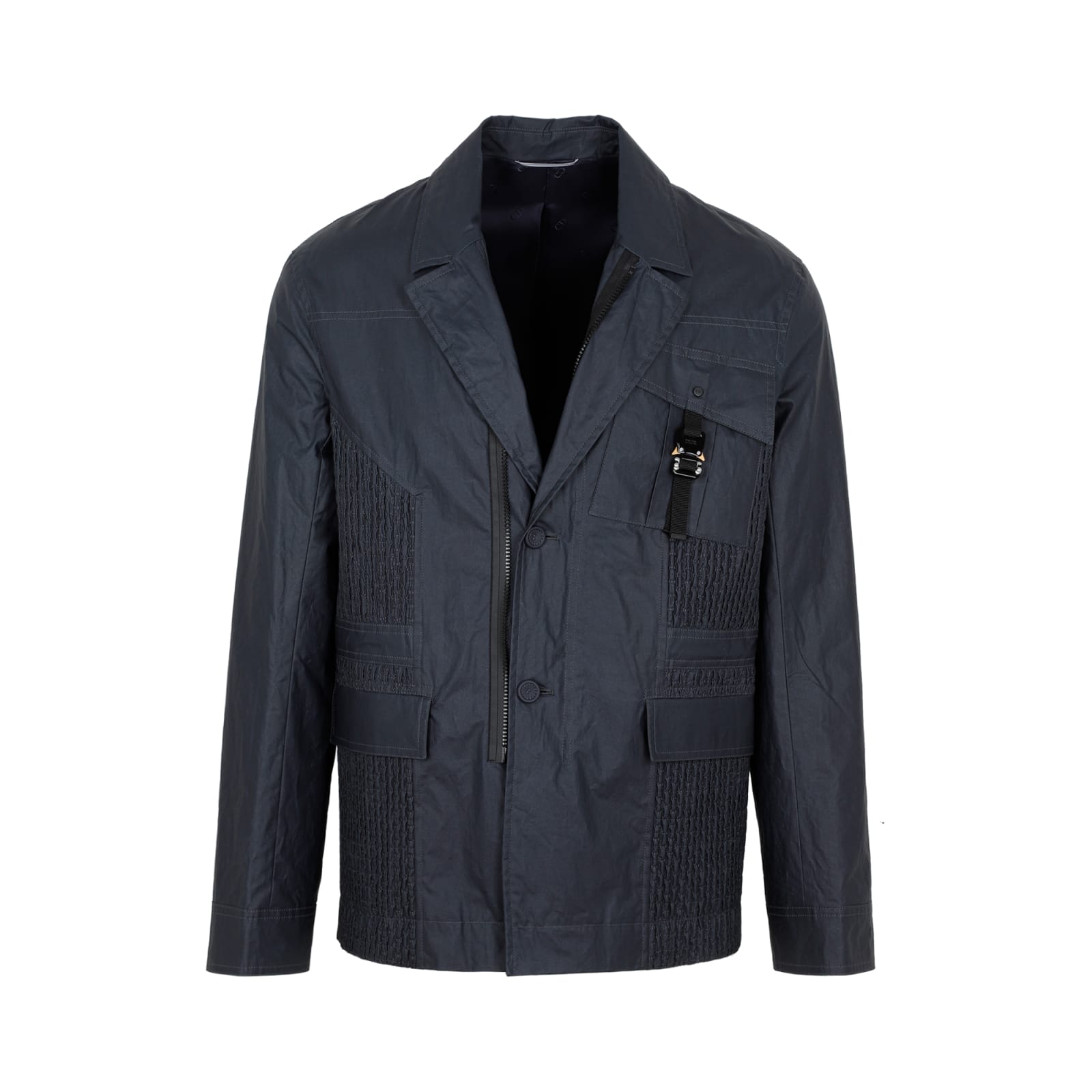 Shop Dior Cotton Jacket In Navy Blue