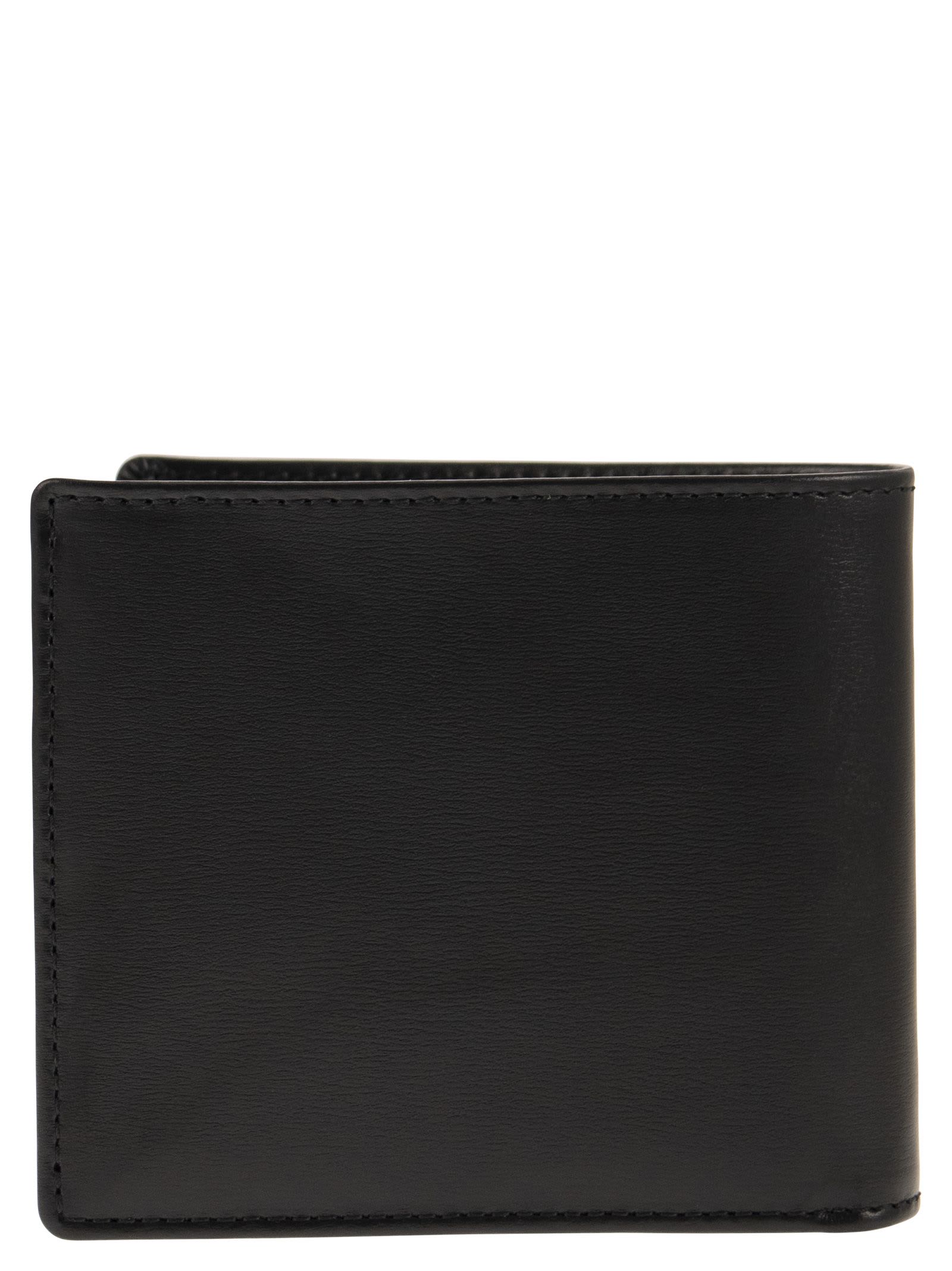 Shop Tod's Leather Wallet With Logo In Black