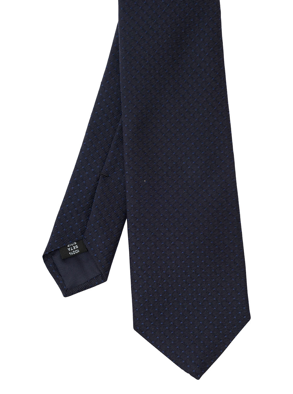 Shop Tagliatore Blue Tie With Polka Dots Motif In Silk Man