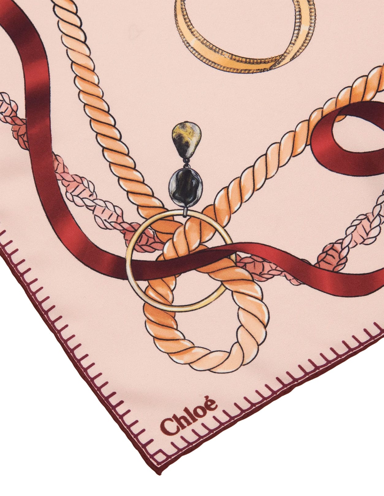 Shop Chloé Smoky Rose Printed Silk Scarf