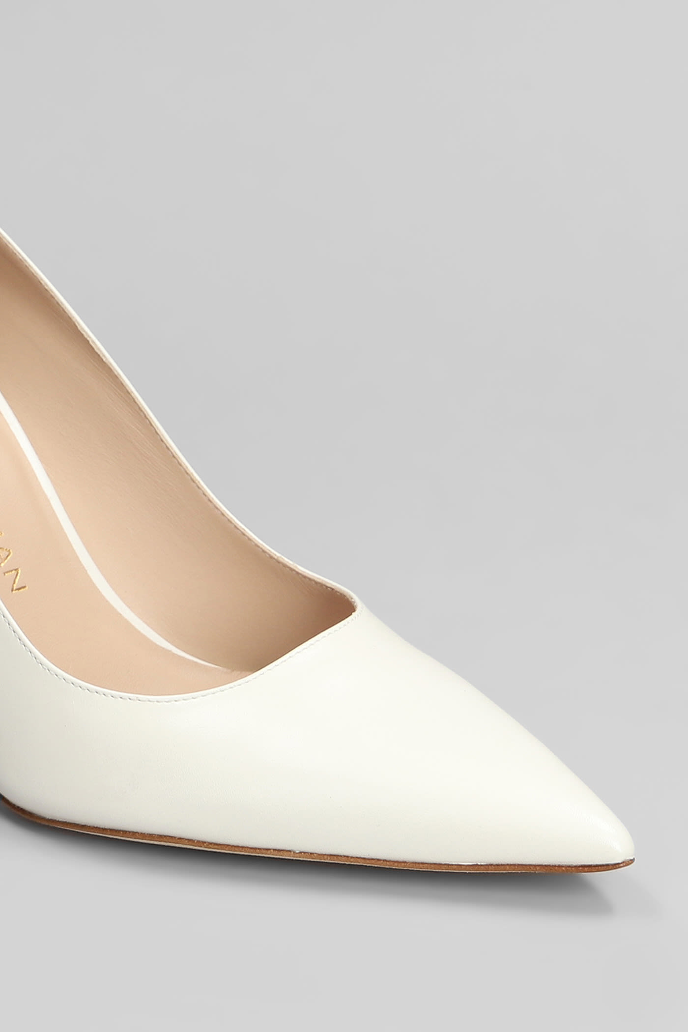 Stuart Weitzman 75mm Stuart Power Pointed-toe Leather Pumps In White