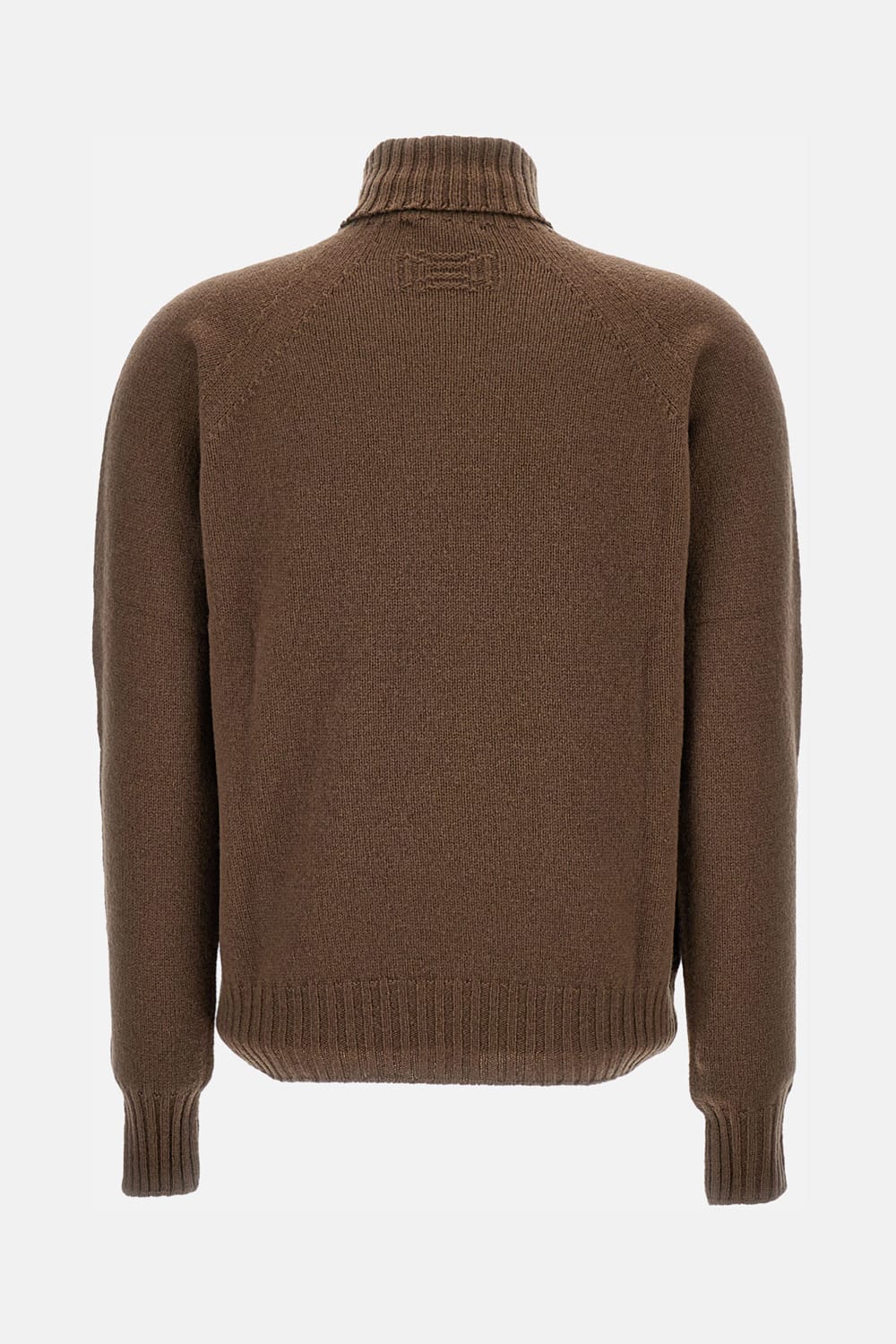 Drumohr Turtleneck Wool Sweater In Brown