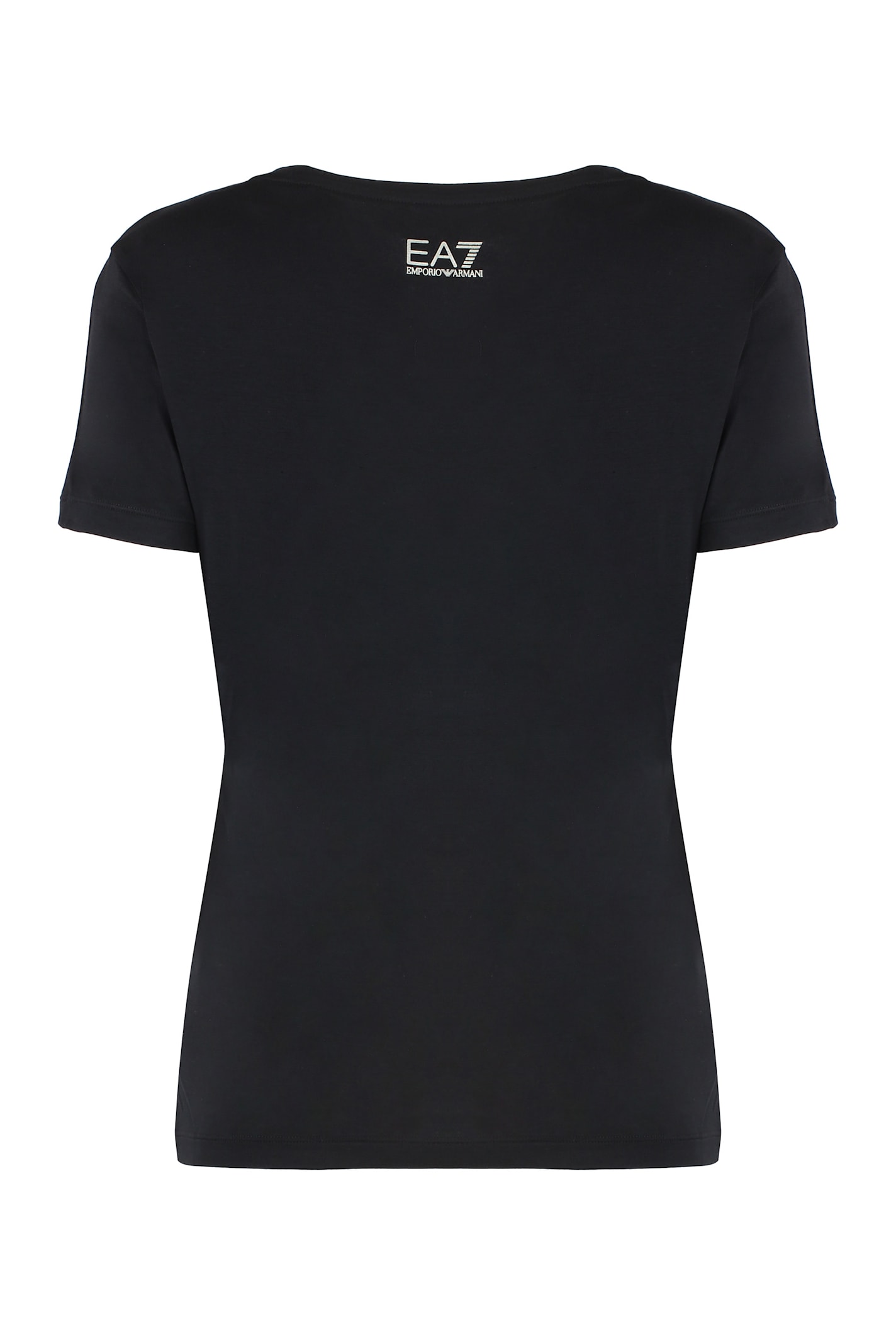 Ea7 Viscose Crew-neck T-shirt In Black