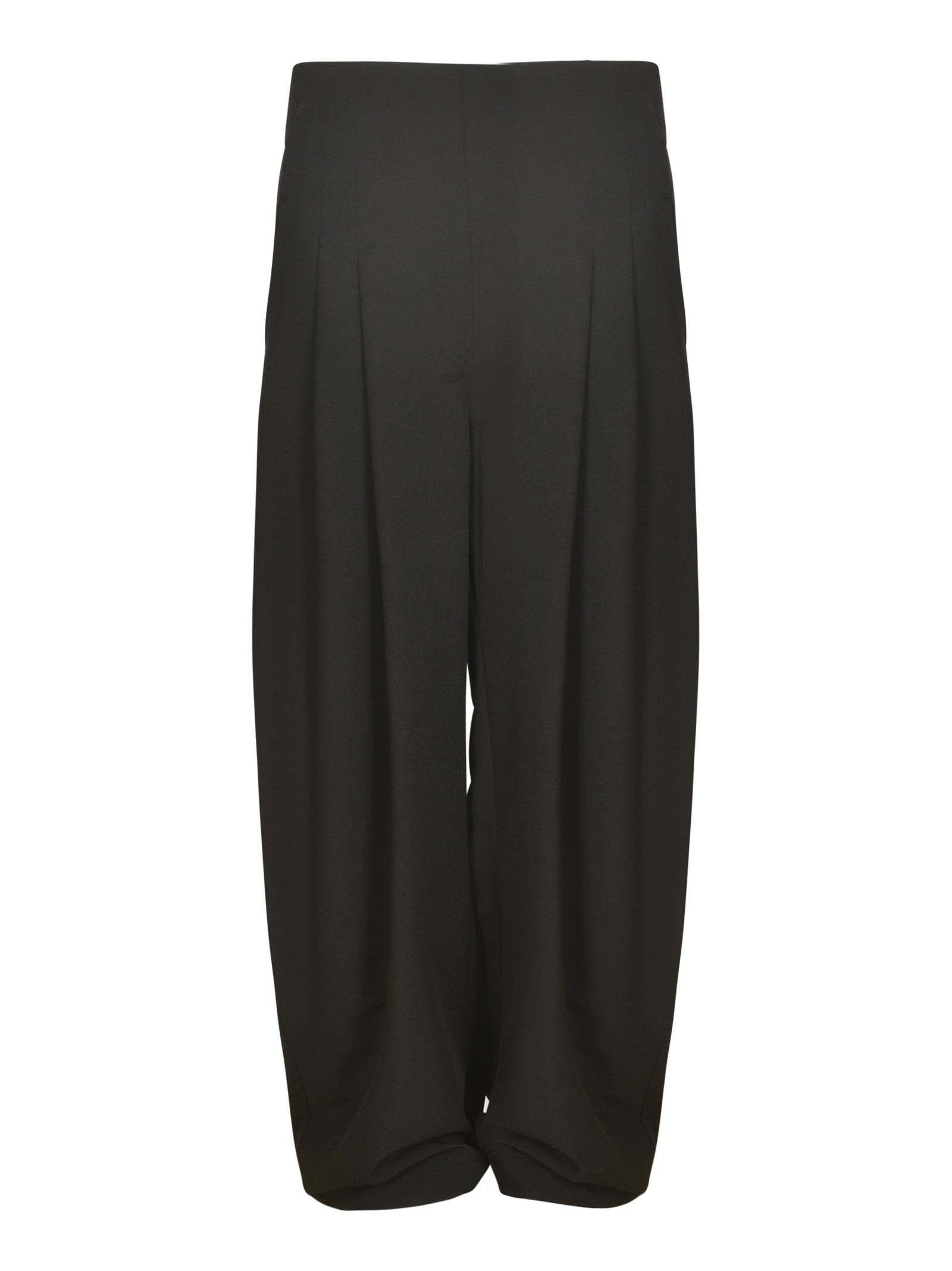 Shop Alessandro Vigilante Wide Leg Plain Trousers In Black