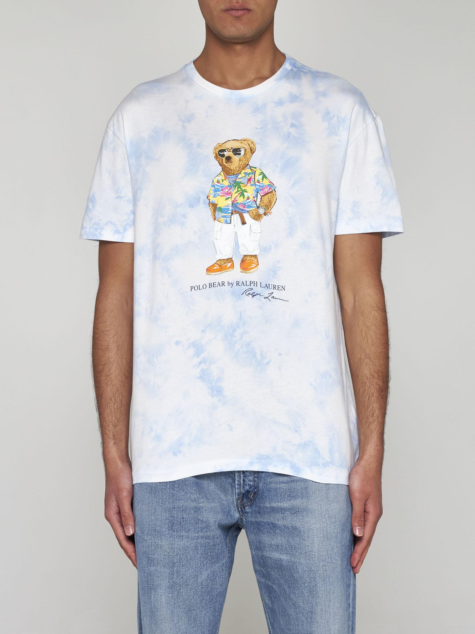 Shop Ralph Lauren Bear Cotton T-shirt In Blue