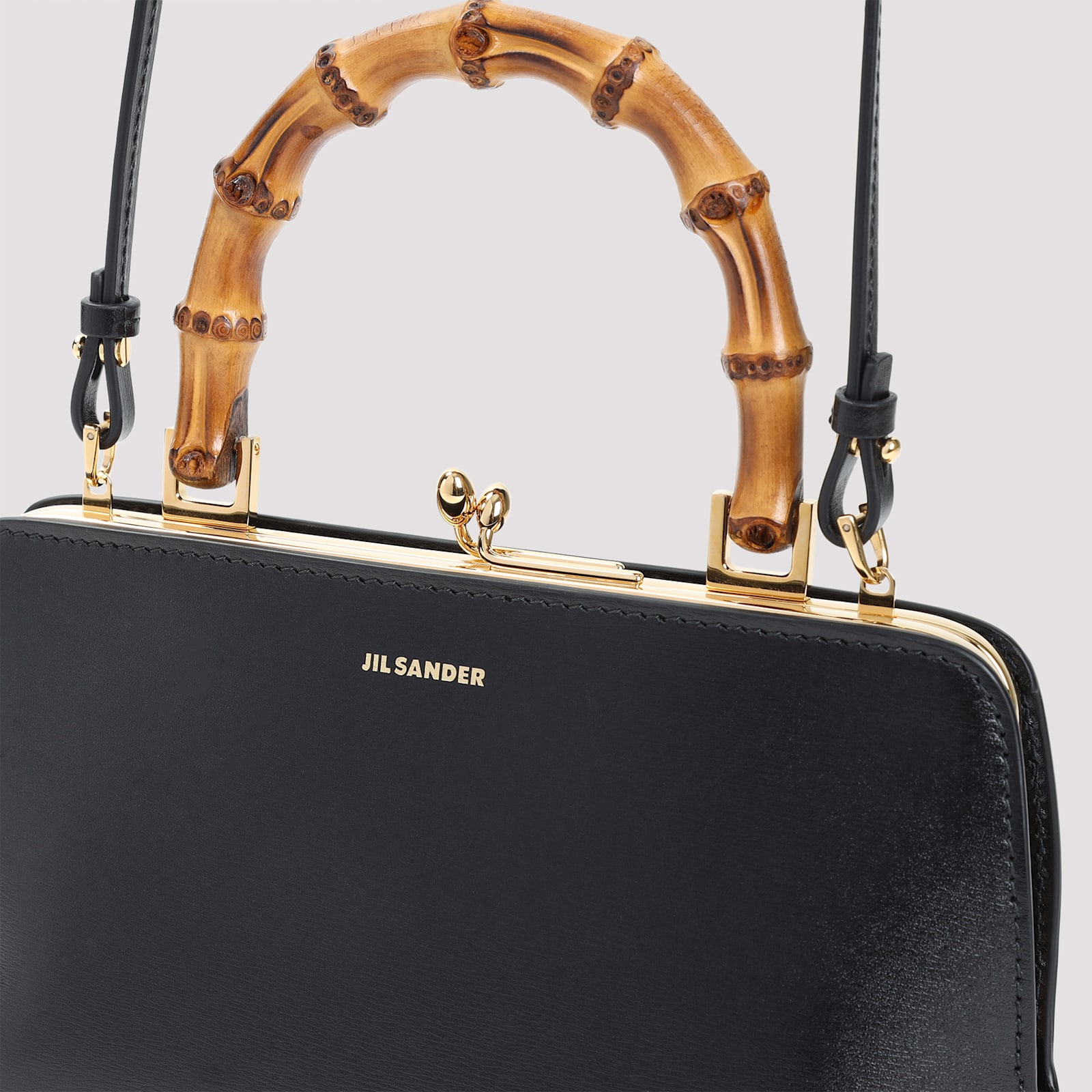 Jil Sander Goji Mini Bamboo Bag In Black