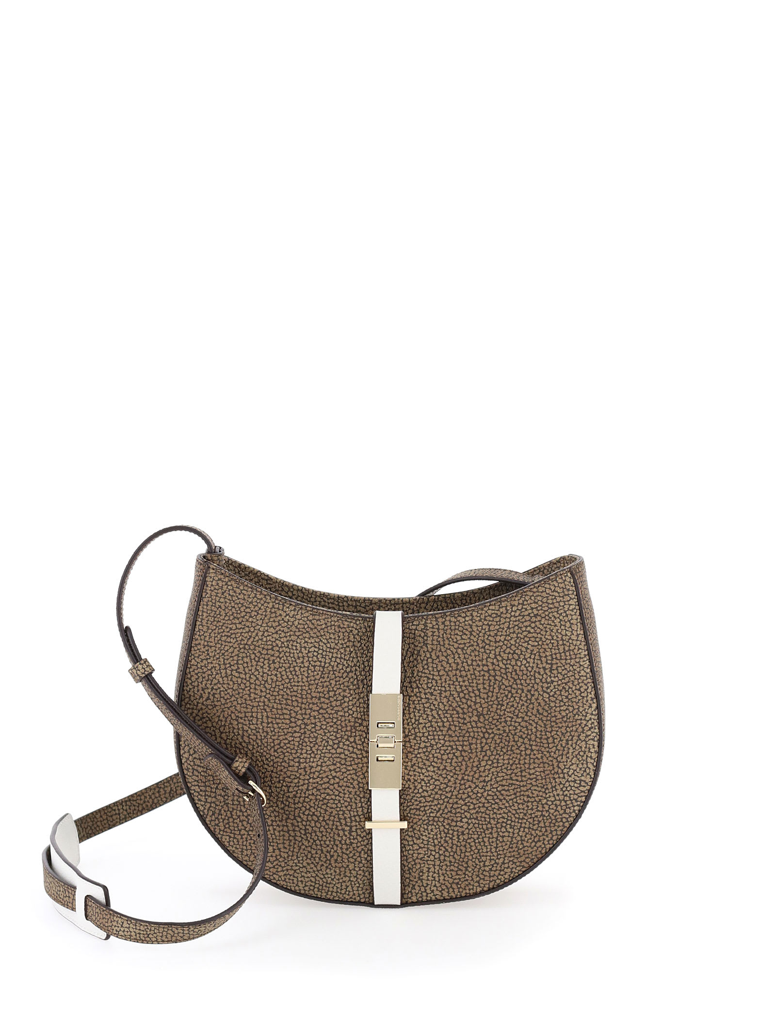 Borbonese Shoulder Bag With Op Motif And Leather