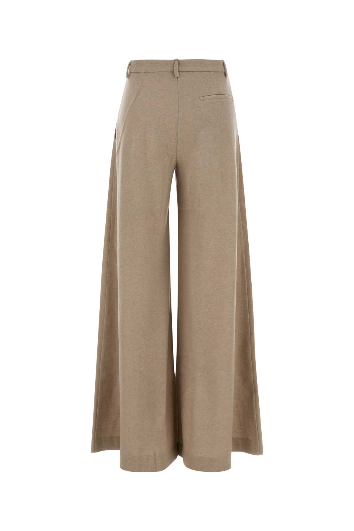 The Andamane Cappuccino Wool Wide-leg Pant In Brown