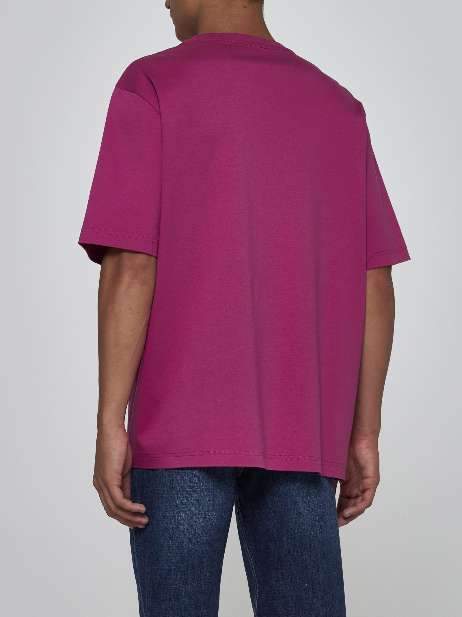 Shop Lanvin Logo Cotton T-shirt In Fuchsia