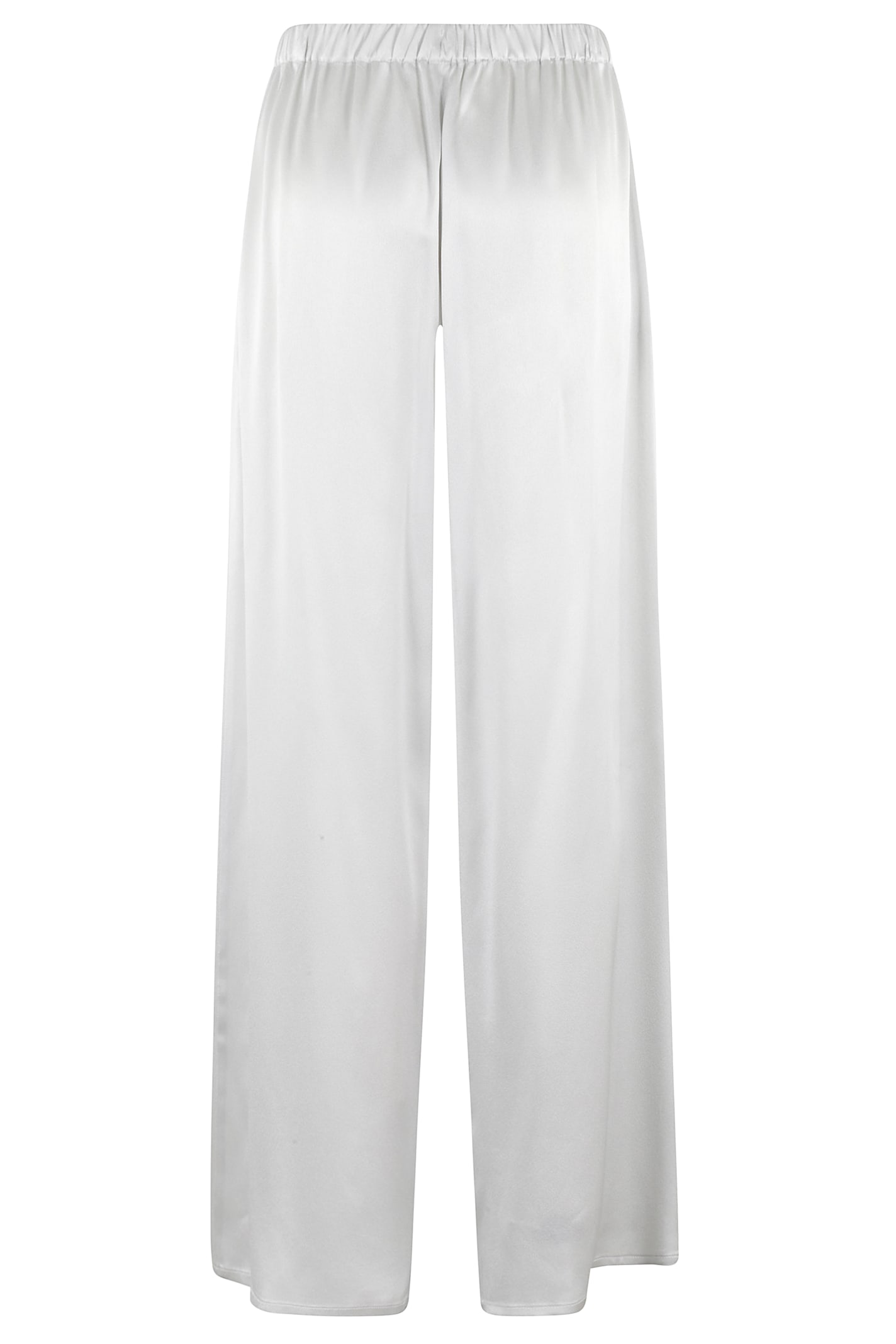 Antonelli Talia Satin-finish Trousers In Silver