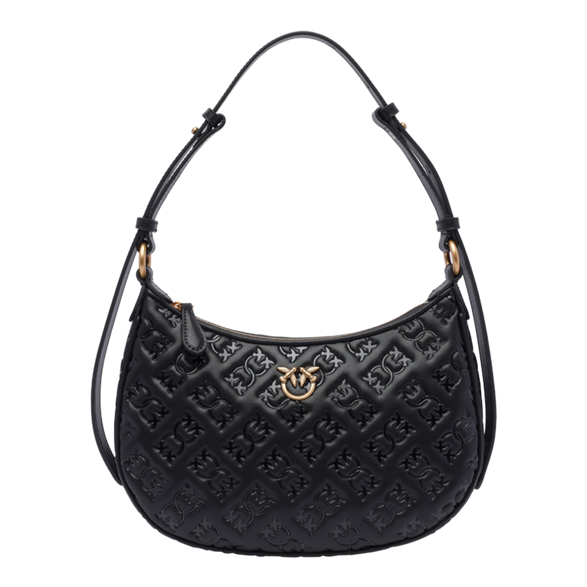 Shop Pinko Mini Half Moon Shoulder Bag In Black