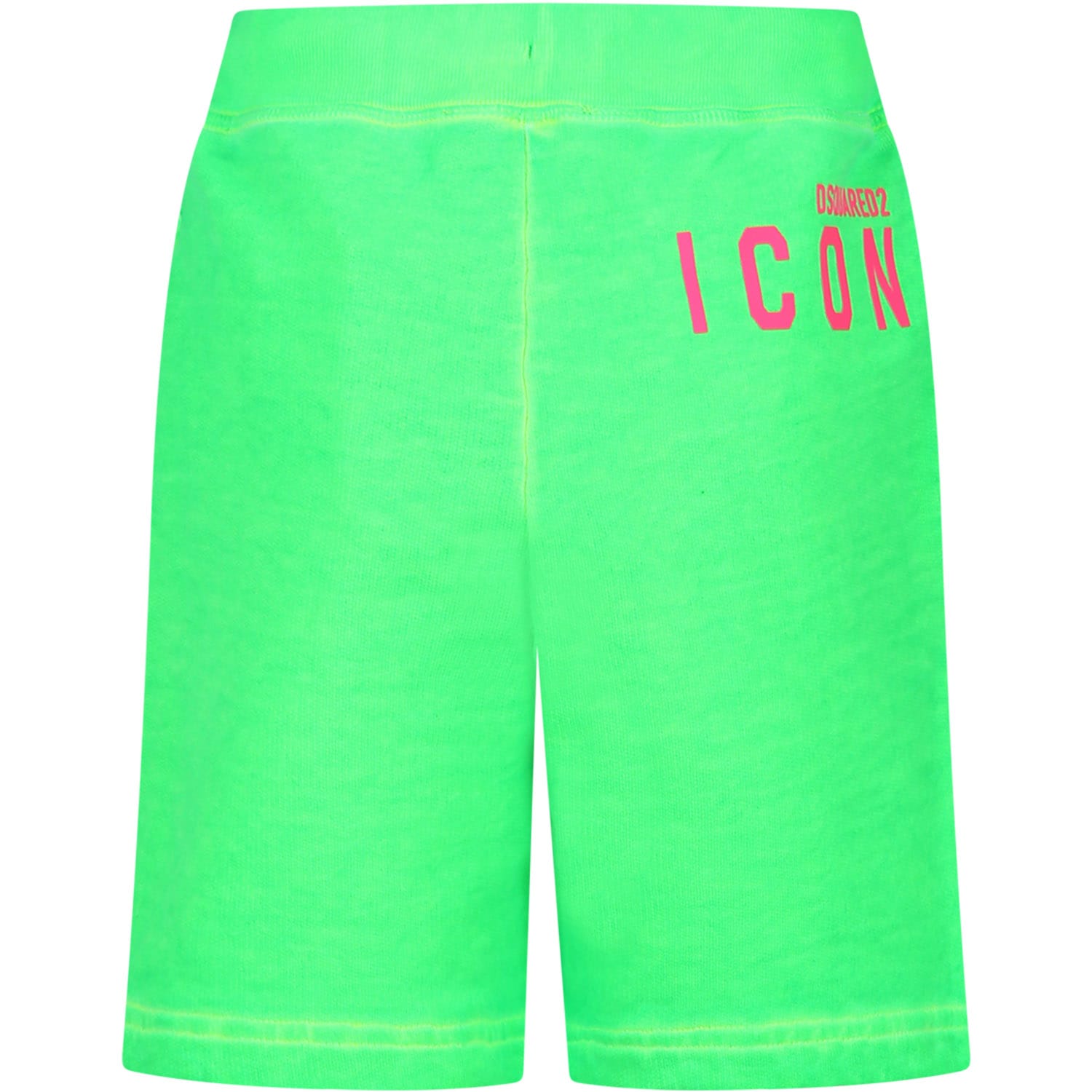 Shop Dsquared2 Green Sports Shorts For Boy With Logo
