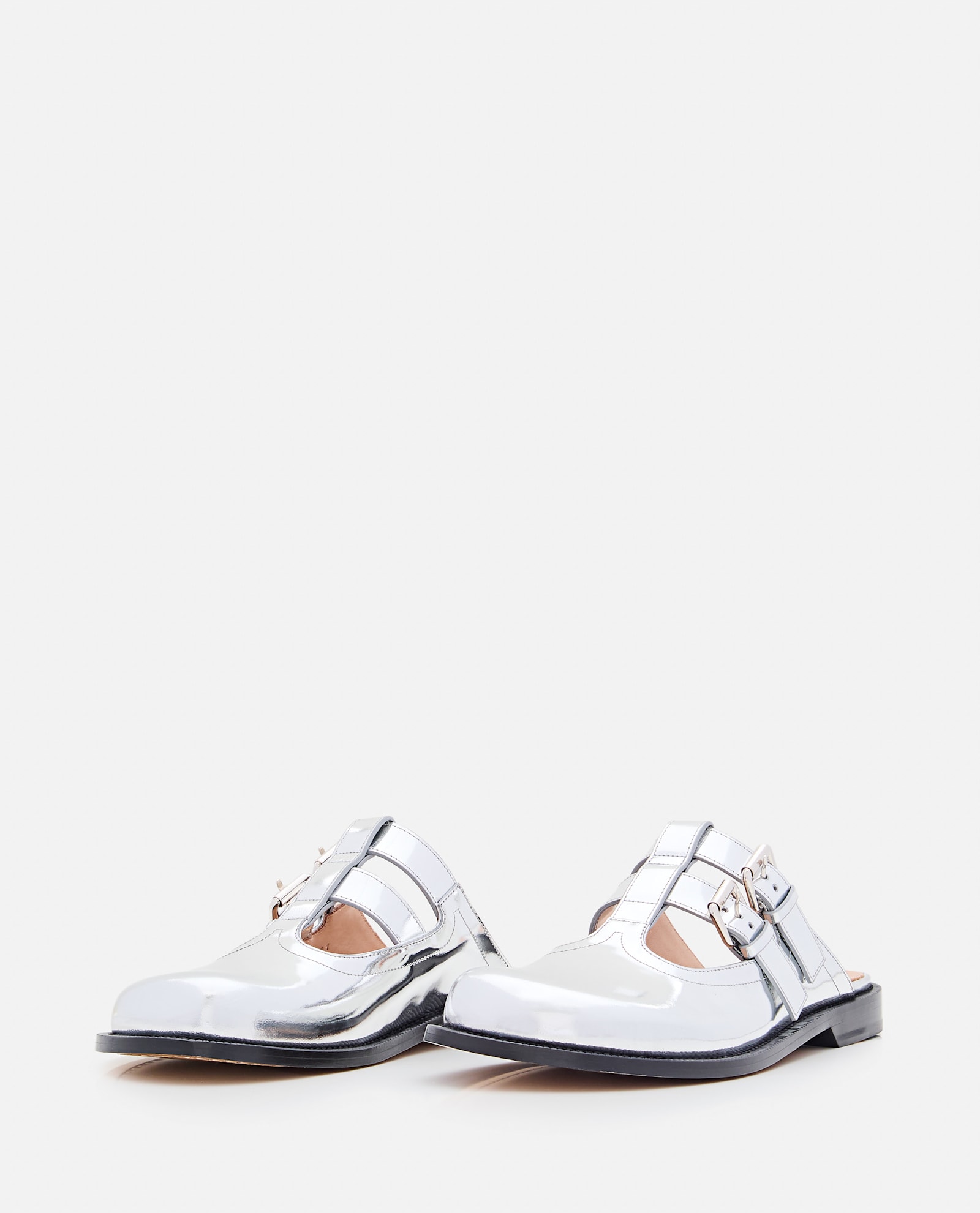 Shop Loewe Campo Mary Jane Mule In Silver