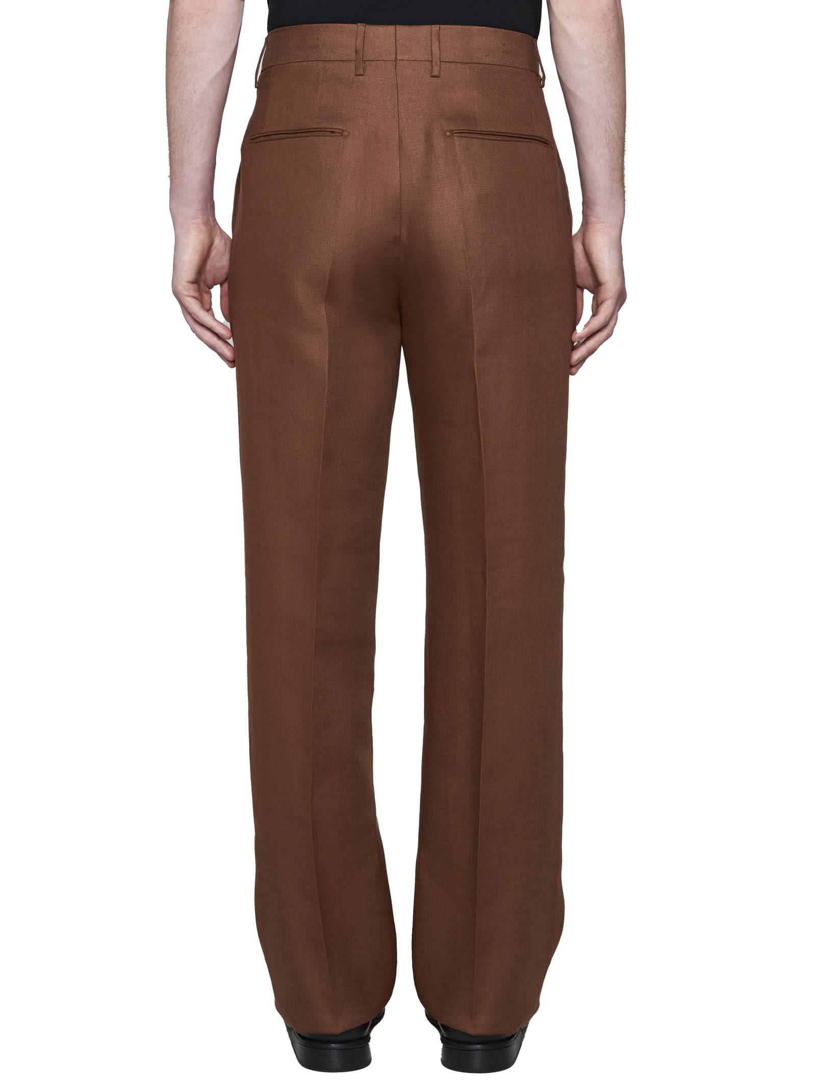 Shop Tagliatore Pants In Coccio