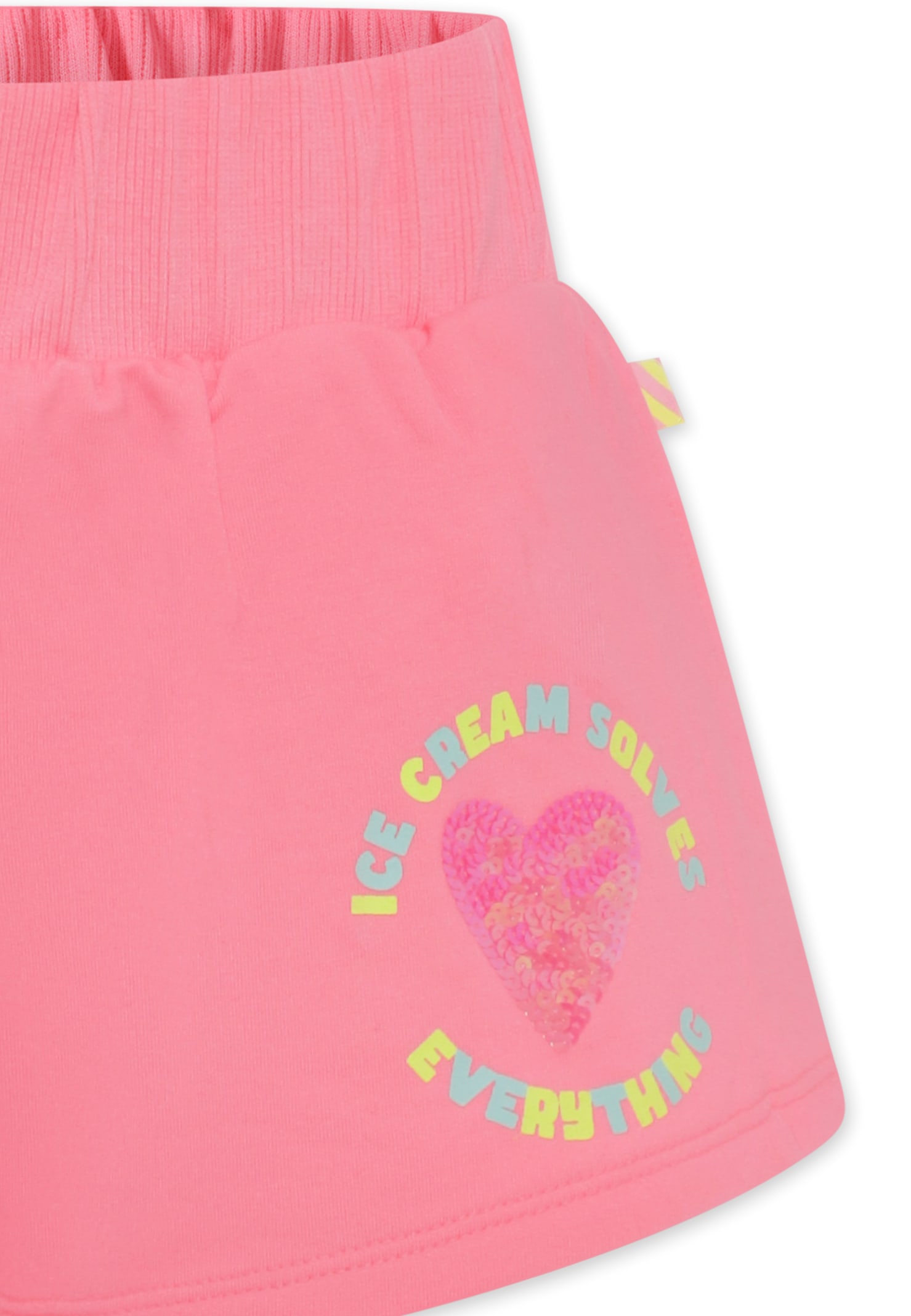 Billieblush Pink Shorts For Girl With Heart In Pink