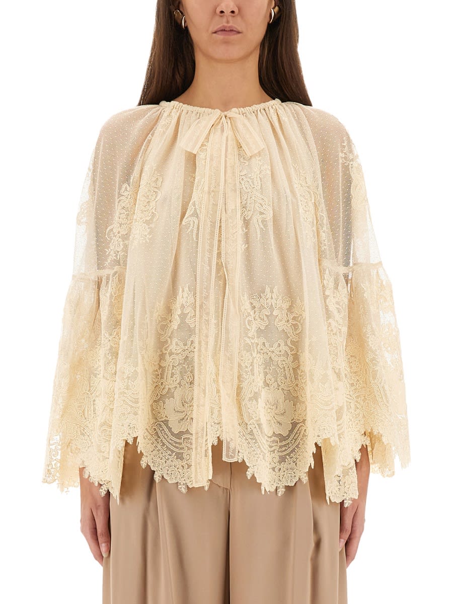 Zimmermann Hypnotic Lace Blouse In White
