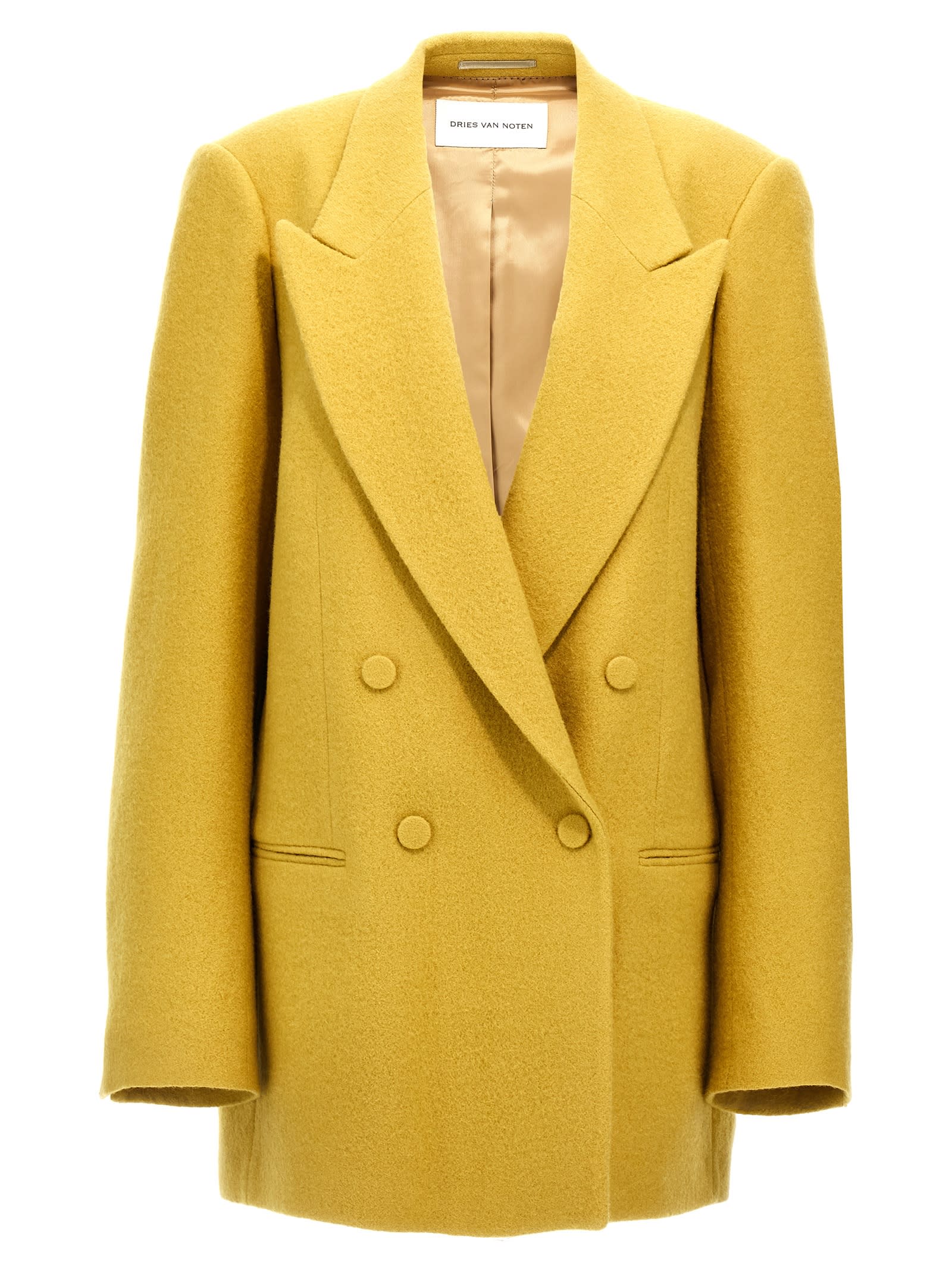 Shop Dries Van Noten Blink Blazer In Yellow