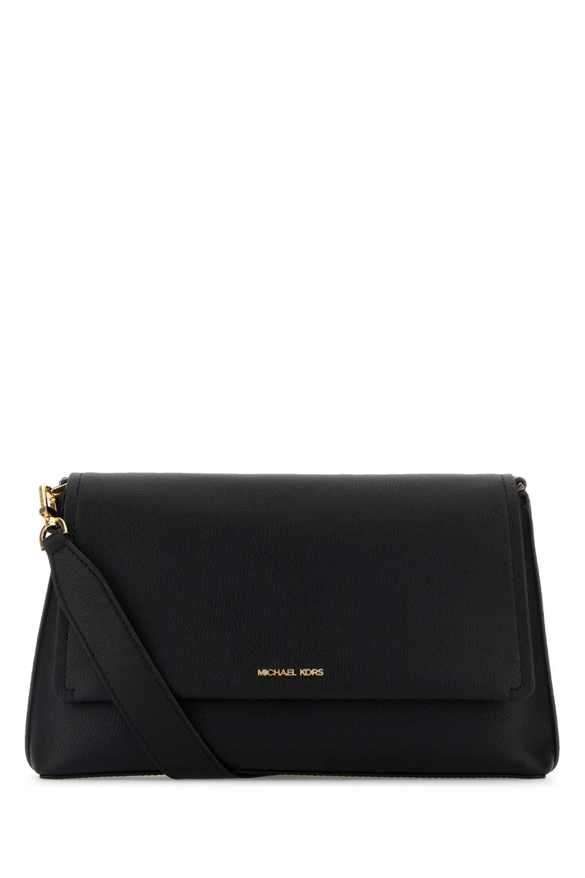 Black Leather Nessa Crossbody Bag