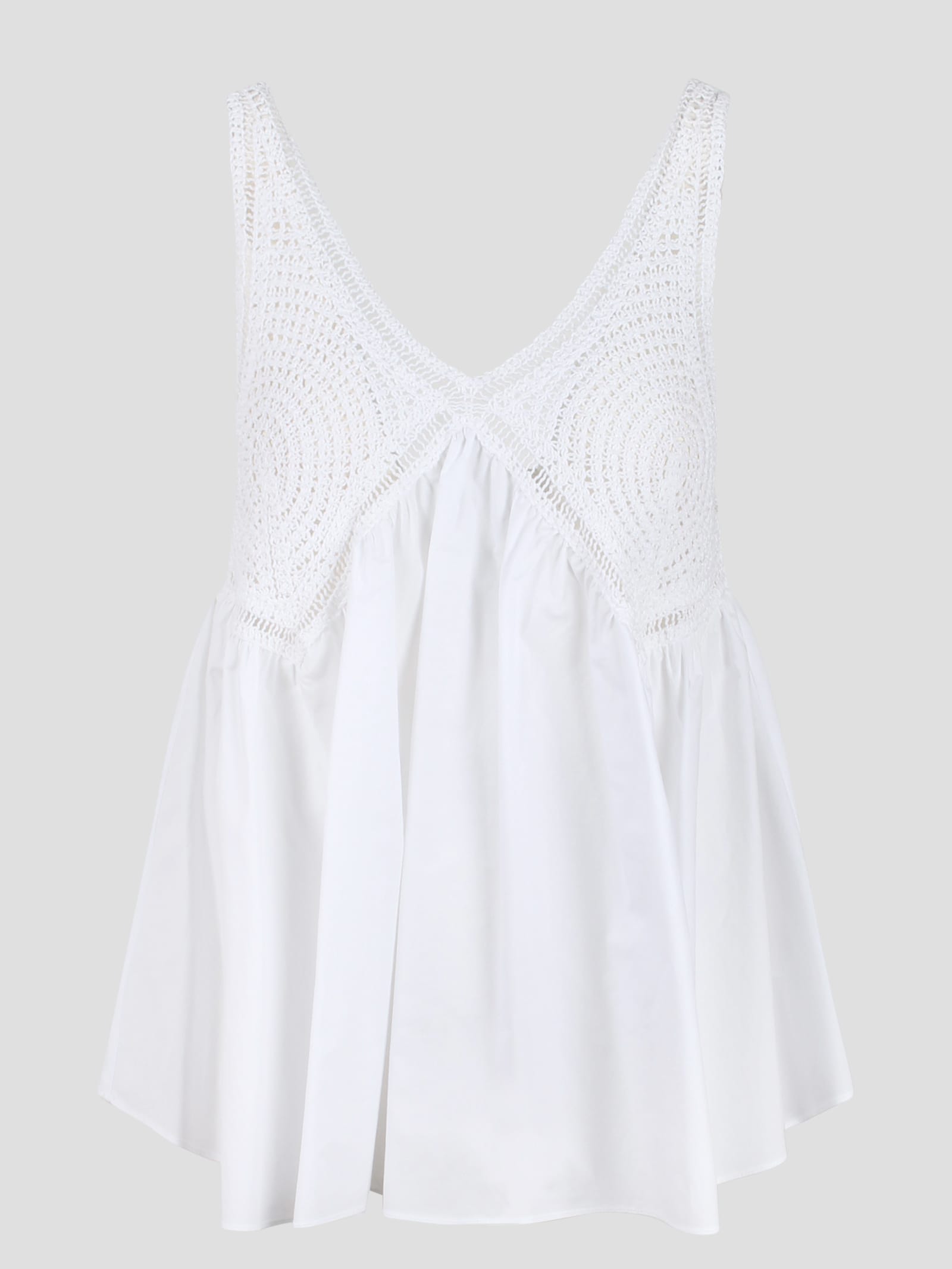 Shop P.a.r.o.s.h Crochet Embroidery Top In White