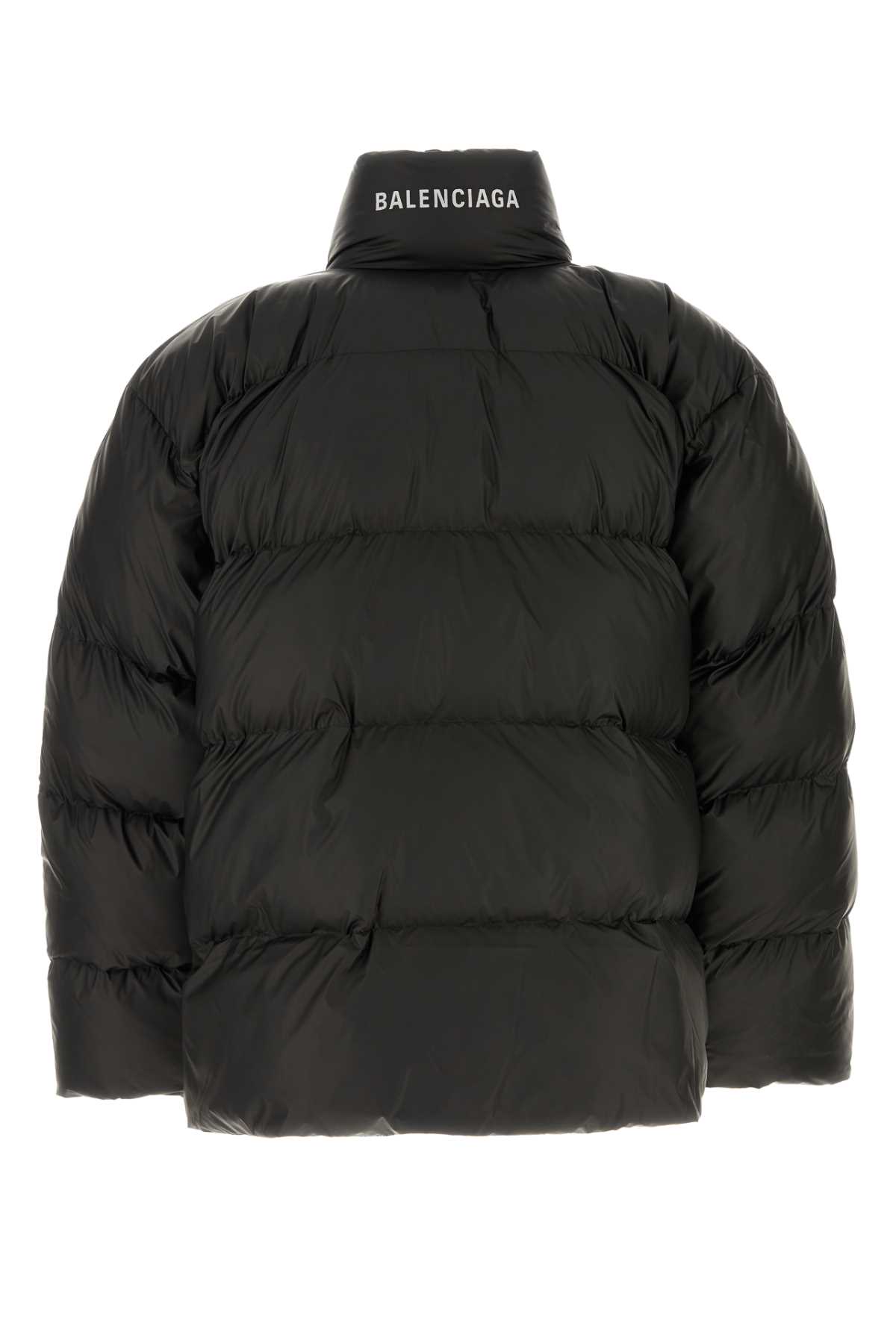 Shop Balenciaga Black Nylon Padded Jacket In 1000