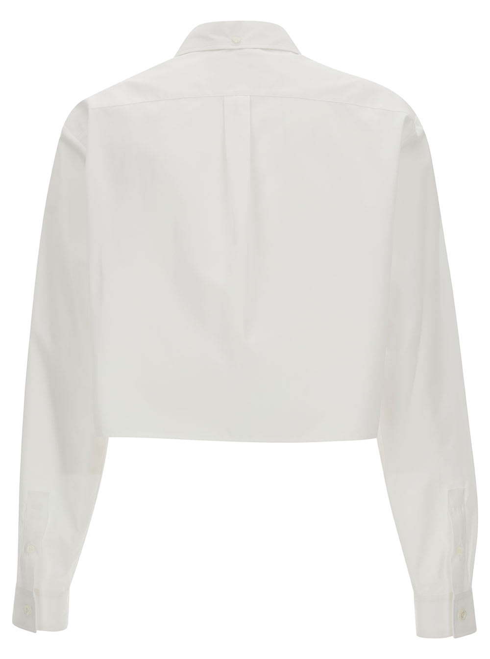 Shop Givenchy White Cropped Shirt With 4g Patch In Cotton Woman