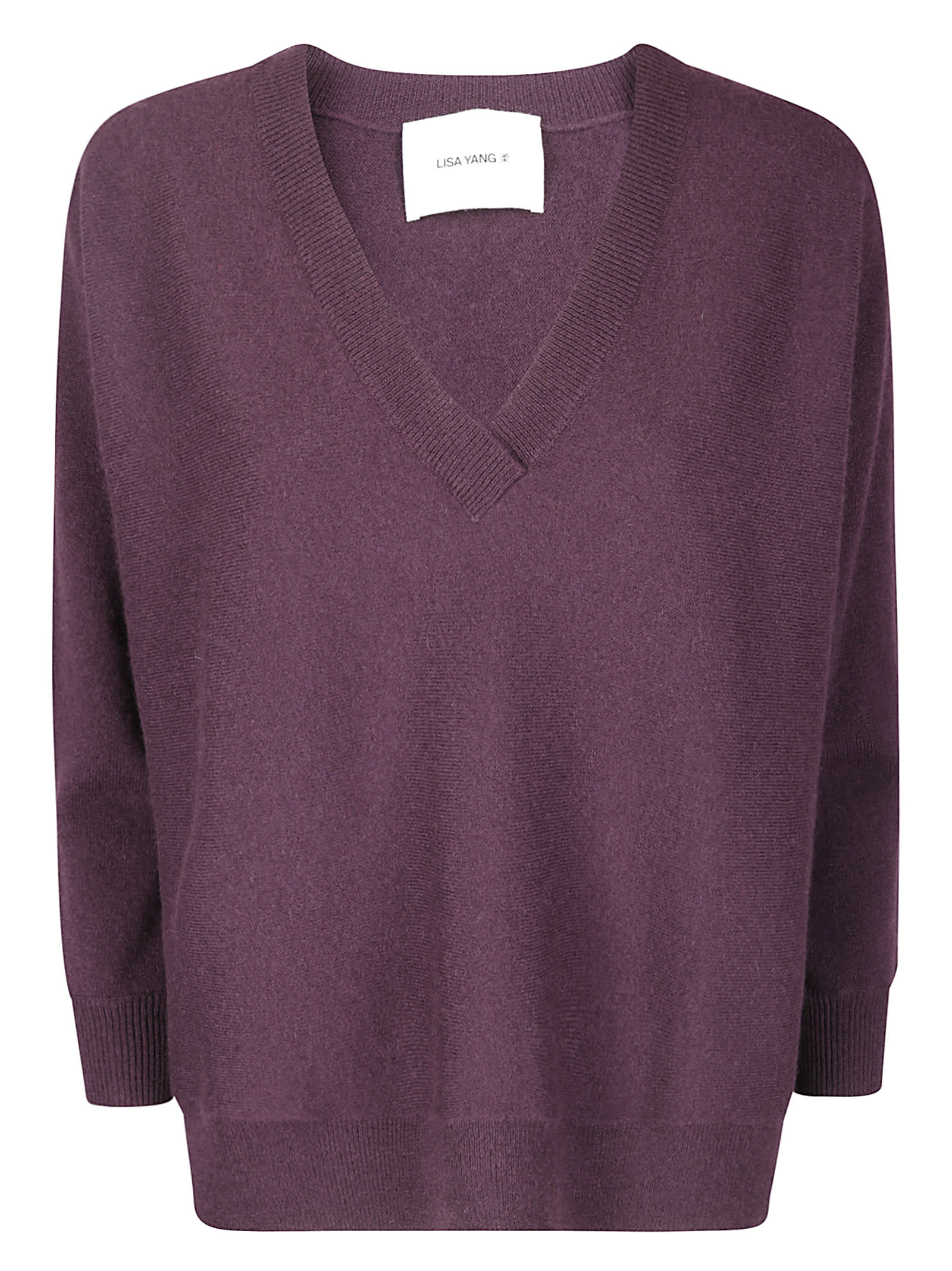 Lisa Yang Kenny V-neck Cashmere Sweater In Purple
