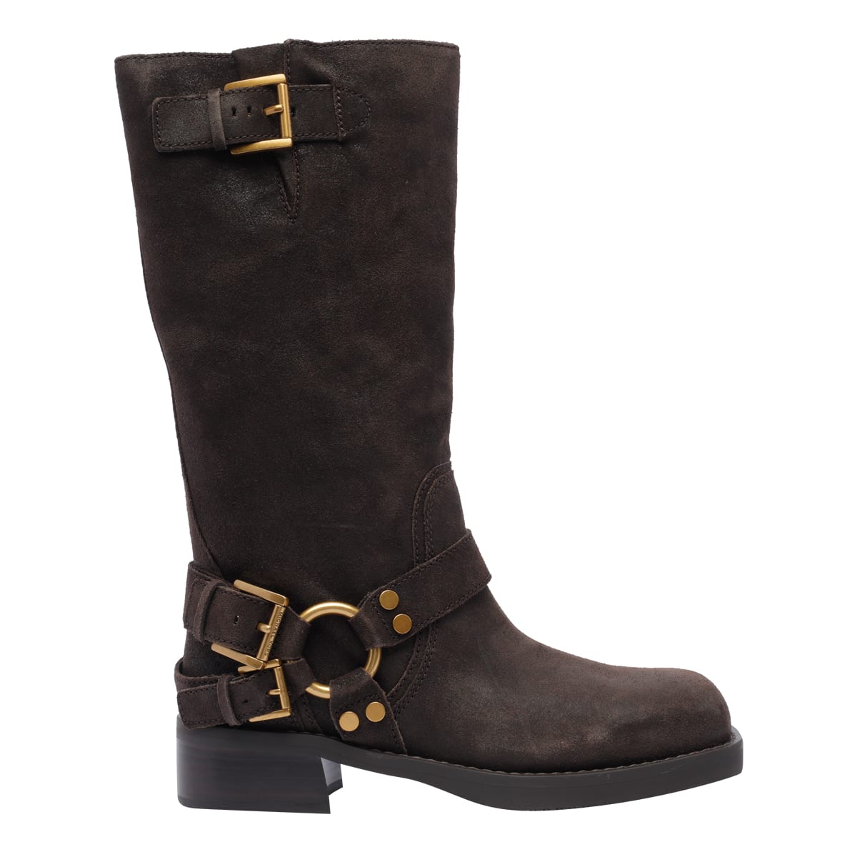 Shop Michael Michael Kors Crosby Moto Boots In Brown