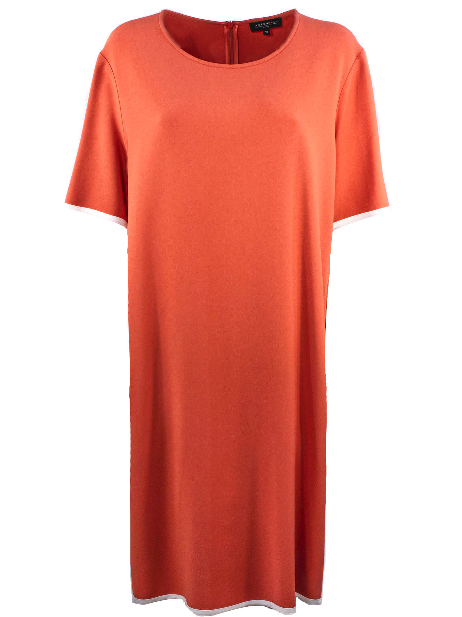 Antonelli Dress In Soft Orange-tone Fabric In Arancio
