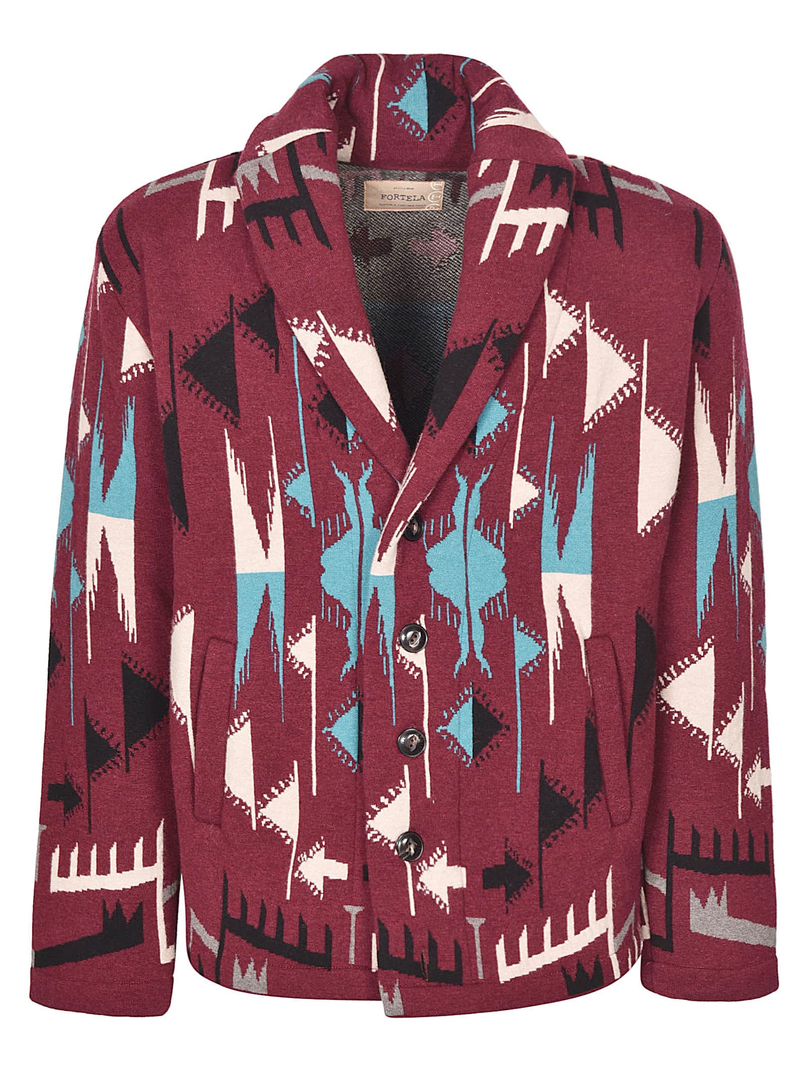 Fortela Printed Buttoned Cardigan