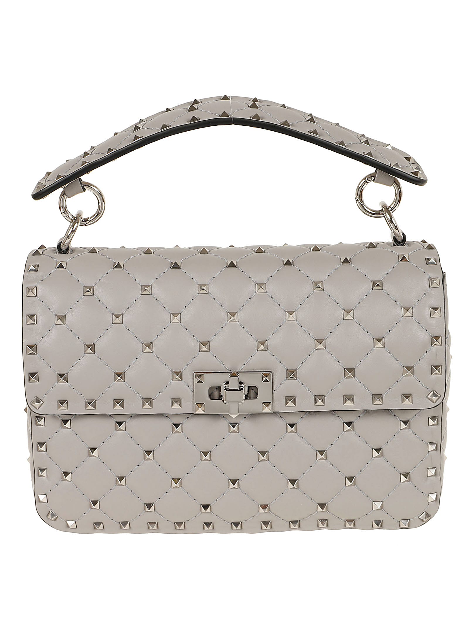 Shop Valentino Medium Shoulder Bag Rockstud Spike In Wrl Dove Grey