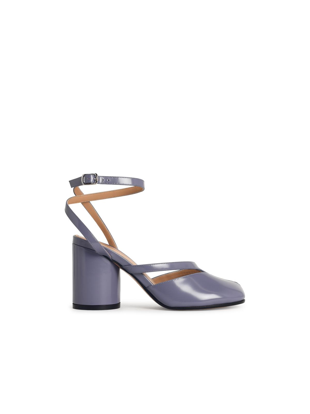 Maison Margiela Tabi Purple Leather Sandals In Purple