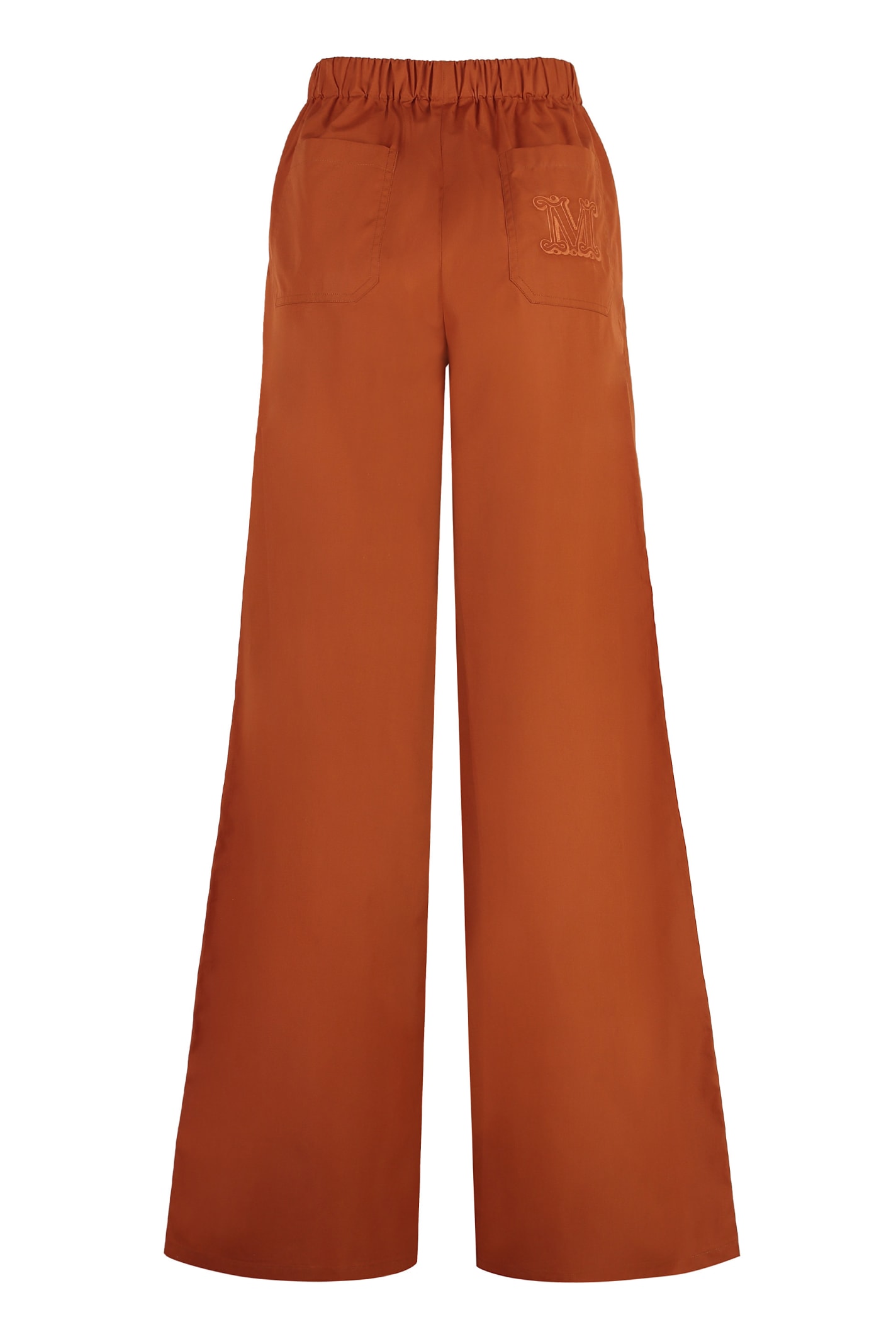 Shop Max Mara Navigli Cotton Trousers In Orange