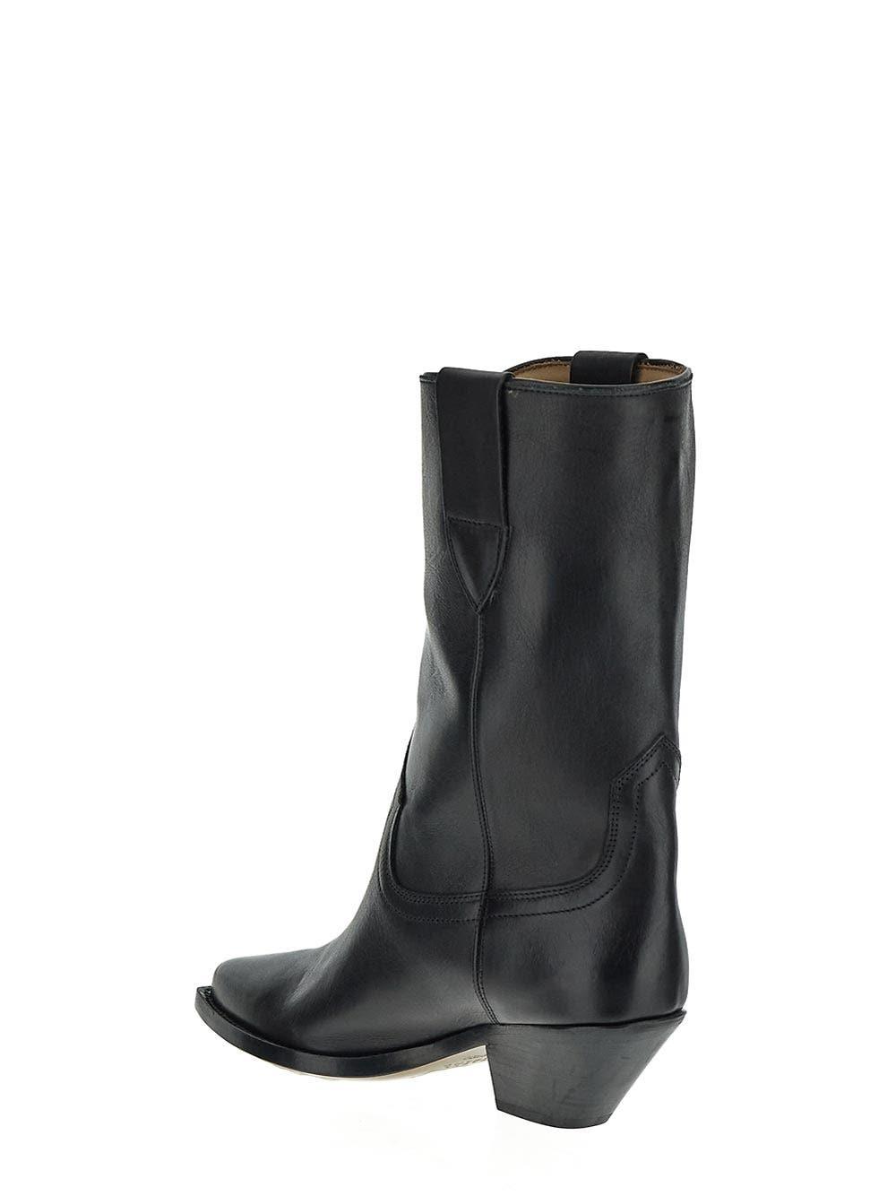 Shop Isabel Marant Cow Leather Cowboy Boots In Black