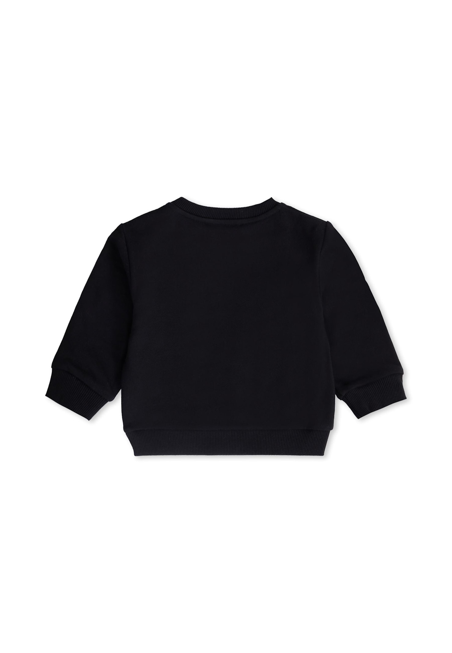 Balmain Black Sweatshirt For Baby Girl With Logo In Black