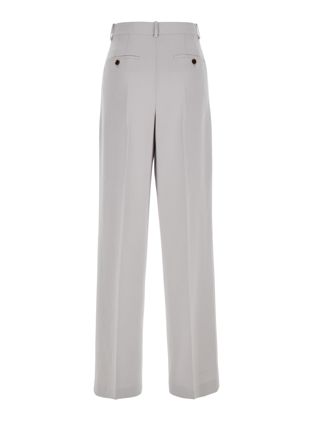 Theory Metallic Pants With High Waist And Front Pences In Tech Fabric Woman In Metallic