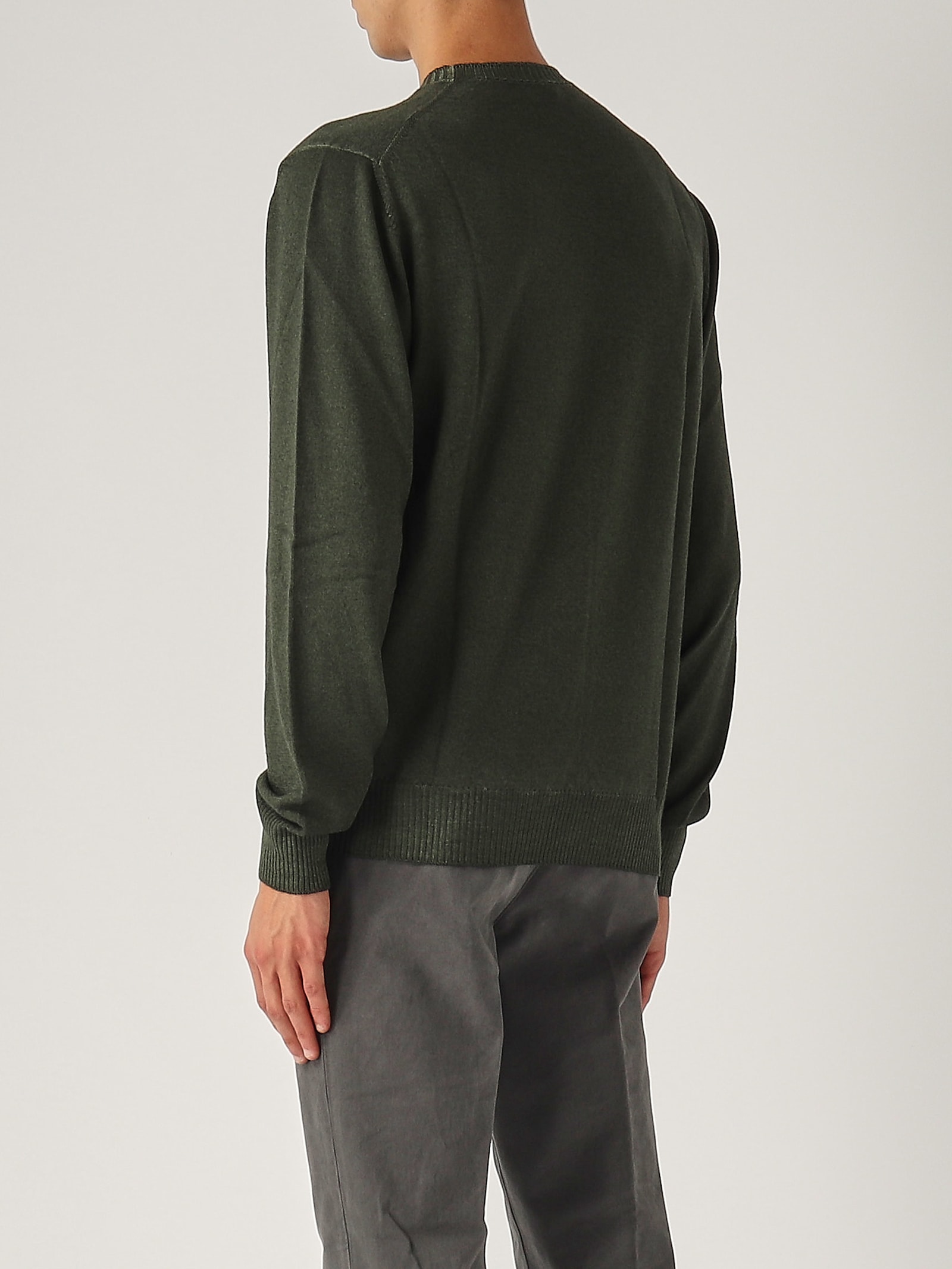 Shop Fay Girocollo Tinta In Capo Sweater In Verde