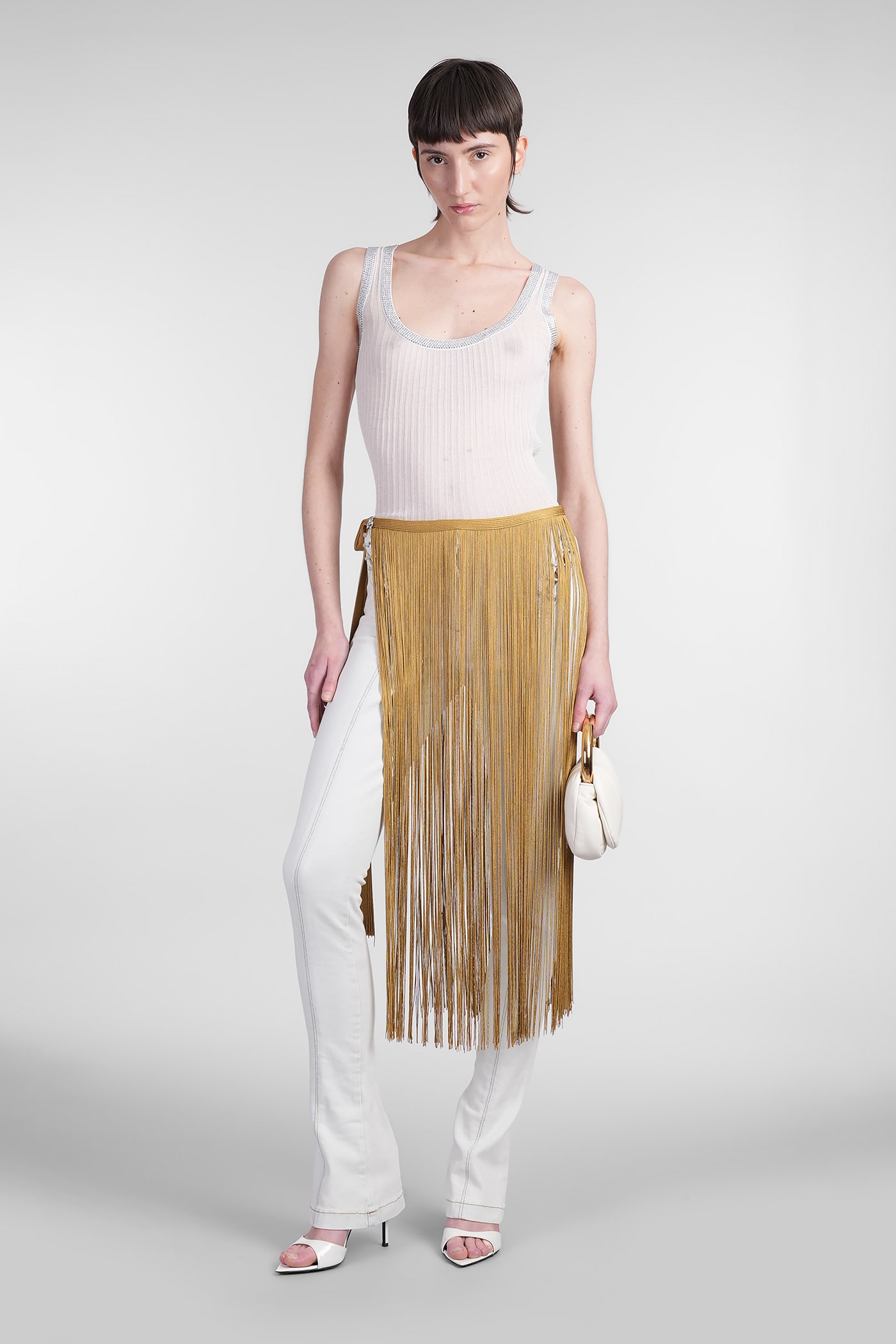 Blumarine Skirt In Gold Viscose In Gold
