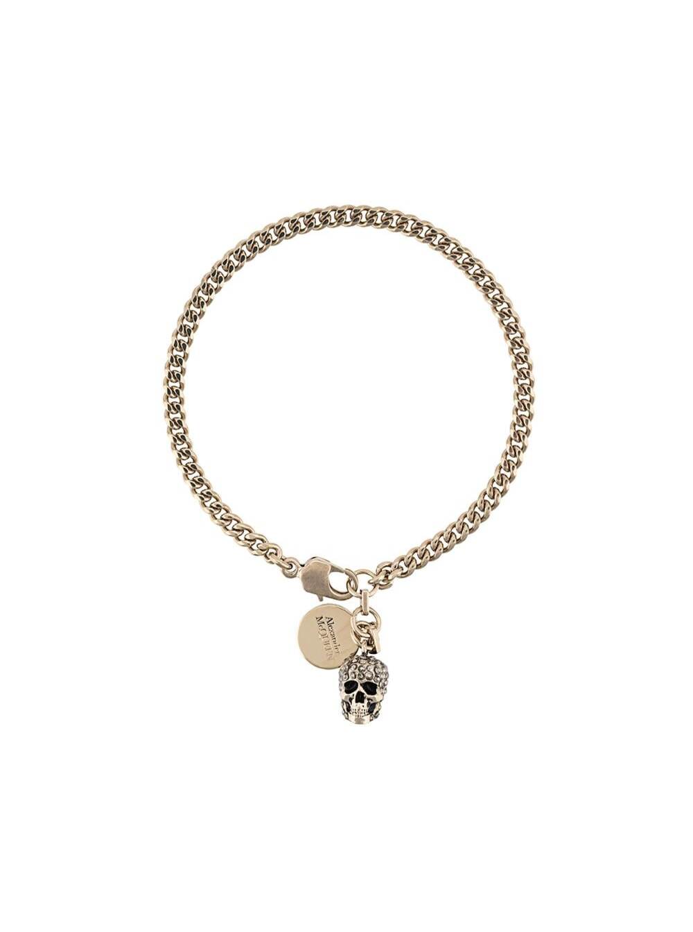 Alexander McQueen Pave Brass Bracelet With Skull Detail